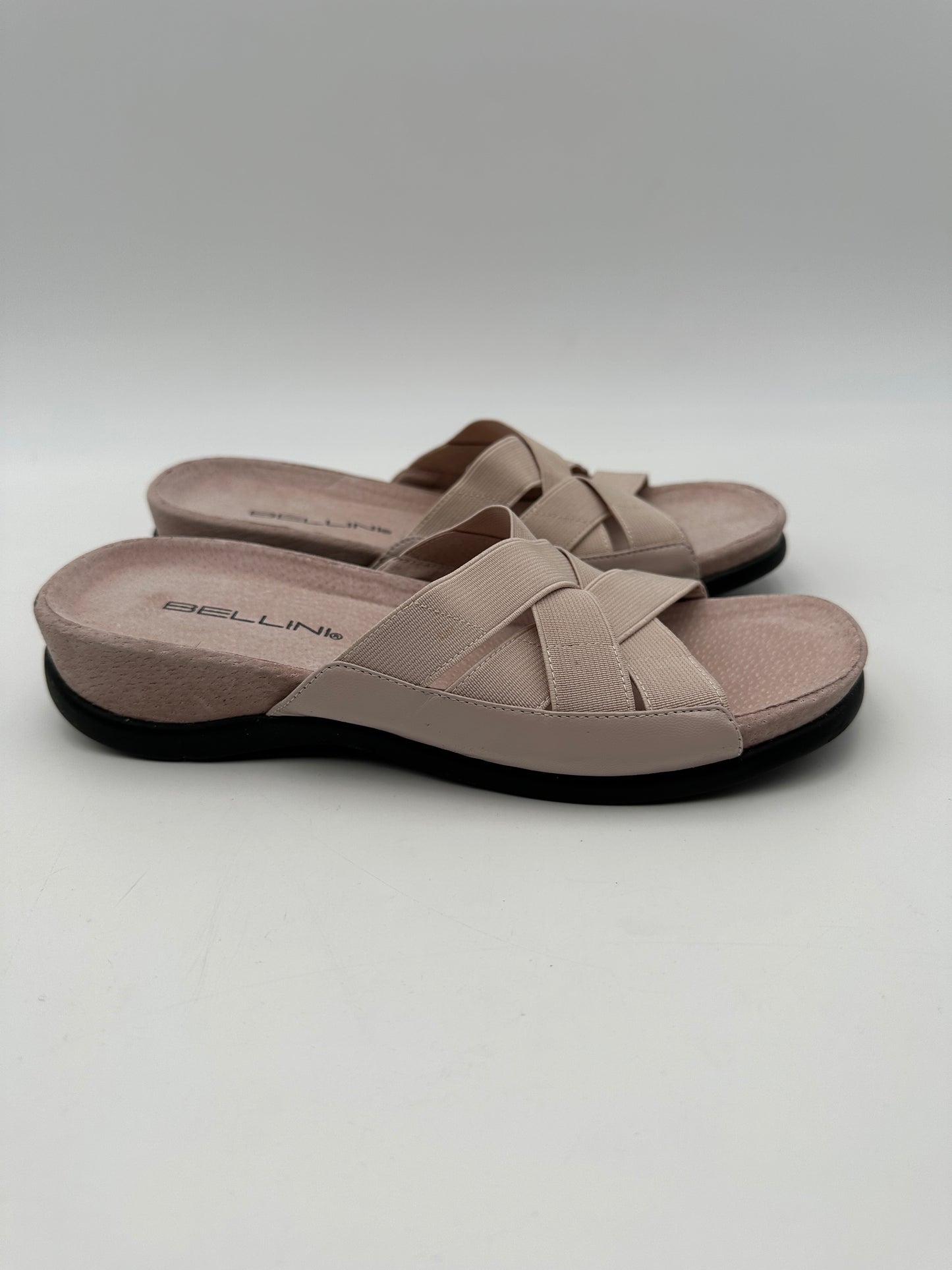 Bellini Size 7M Light Pink "Fabianna" Leather Slip-On Sandals