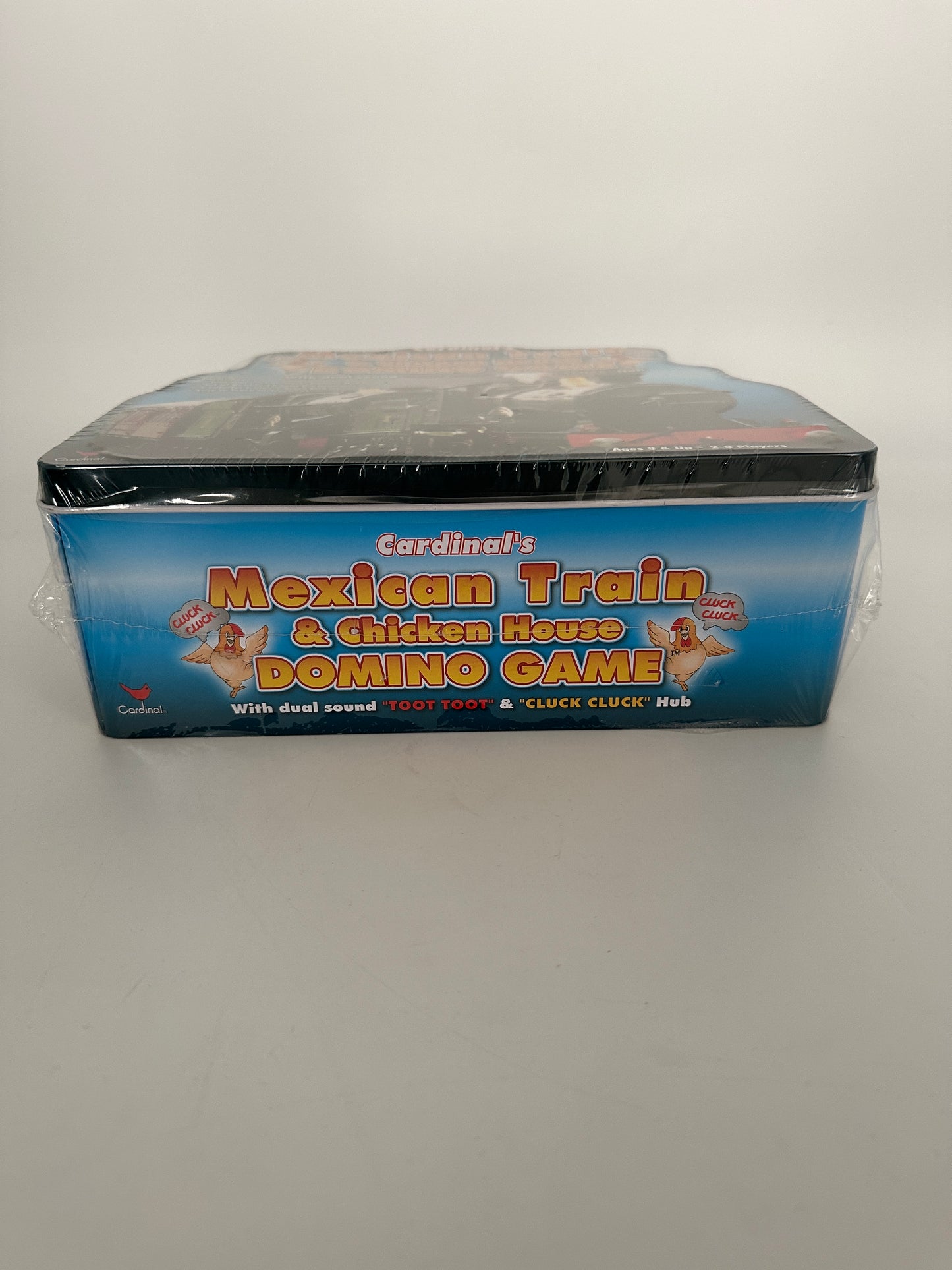 Cardinal Industries Mexican Train & Chicken House Dominoes in Collectible Tin, new