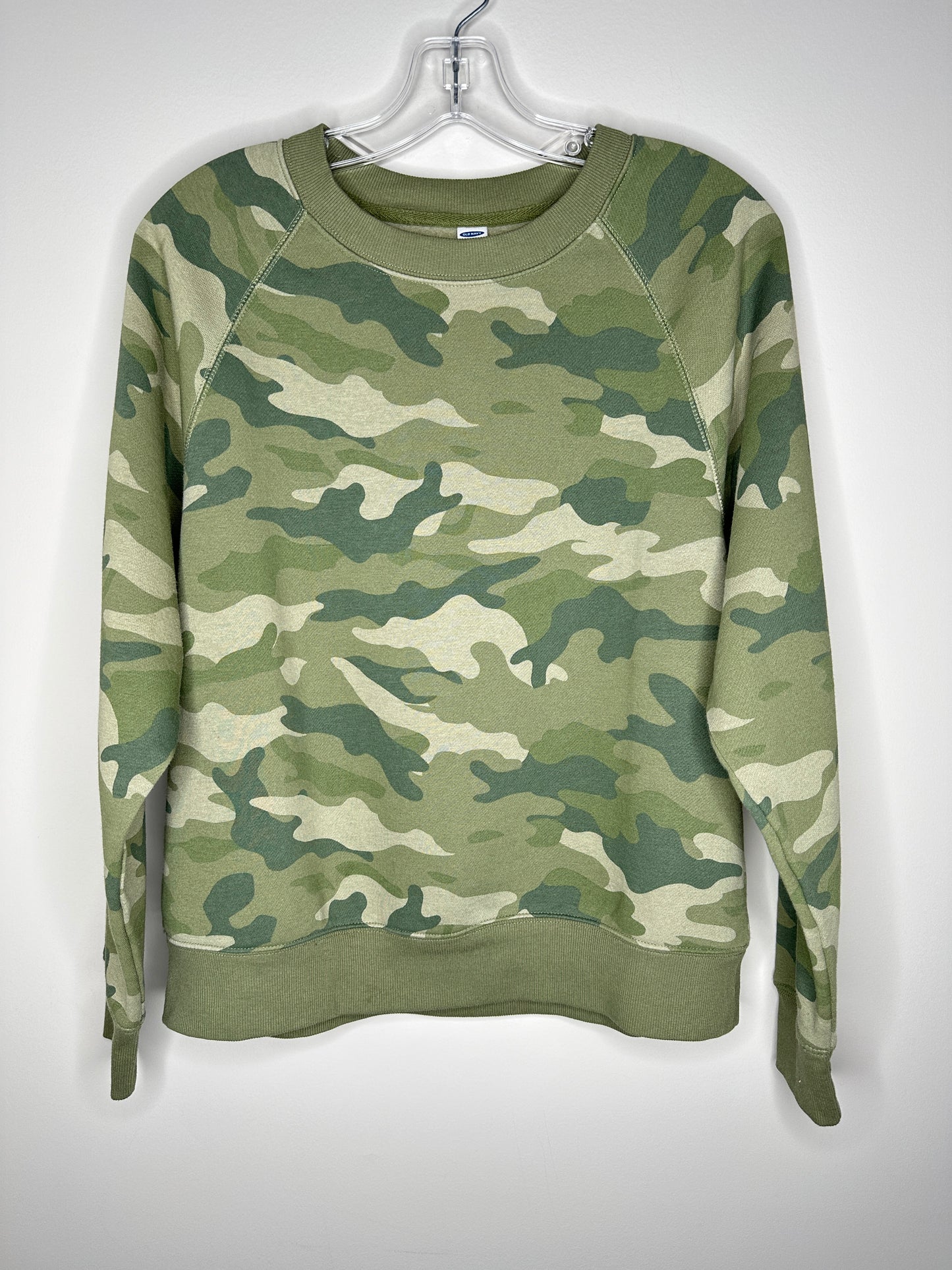 Old Navy Size M Green Camo Crew Neck Fleece Top