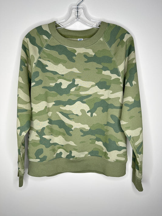 Old Navy Size M Green Camo Crew Neck Fleece Top