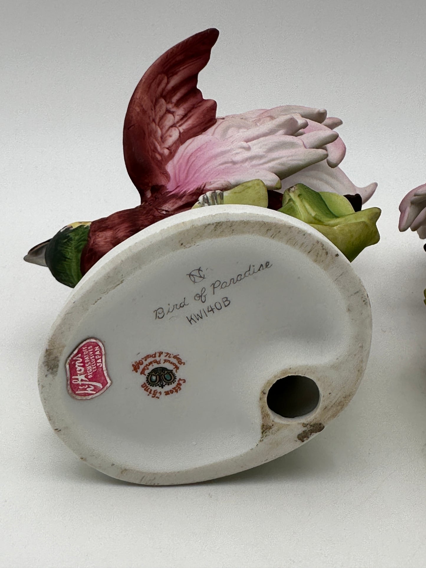 Lefton Hand Painted Vintage Bird of Paradise KW140A, set of 2