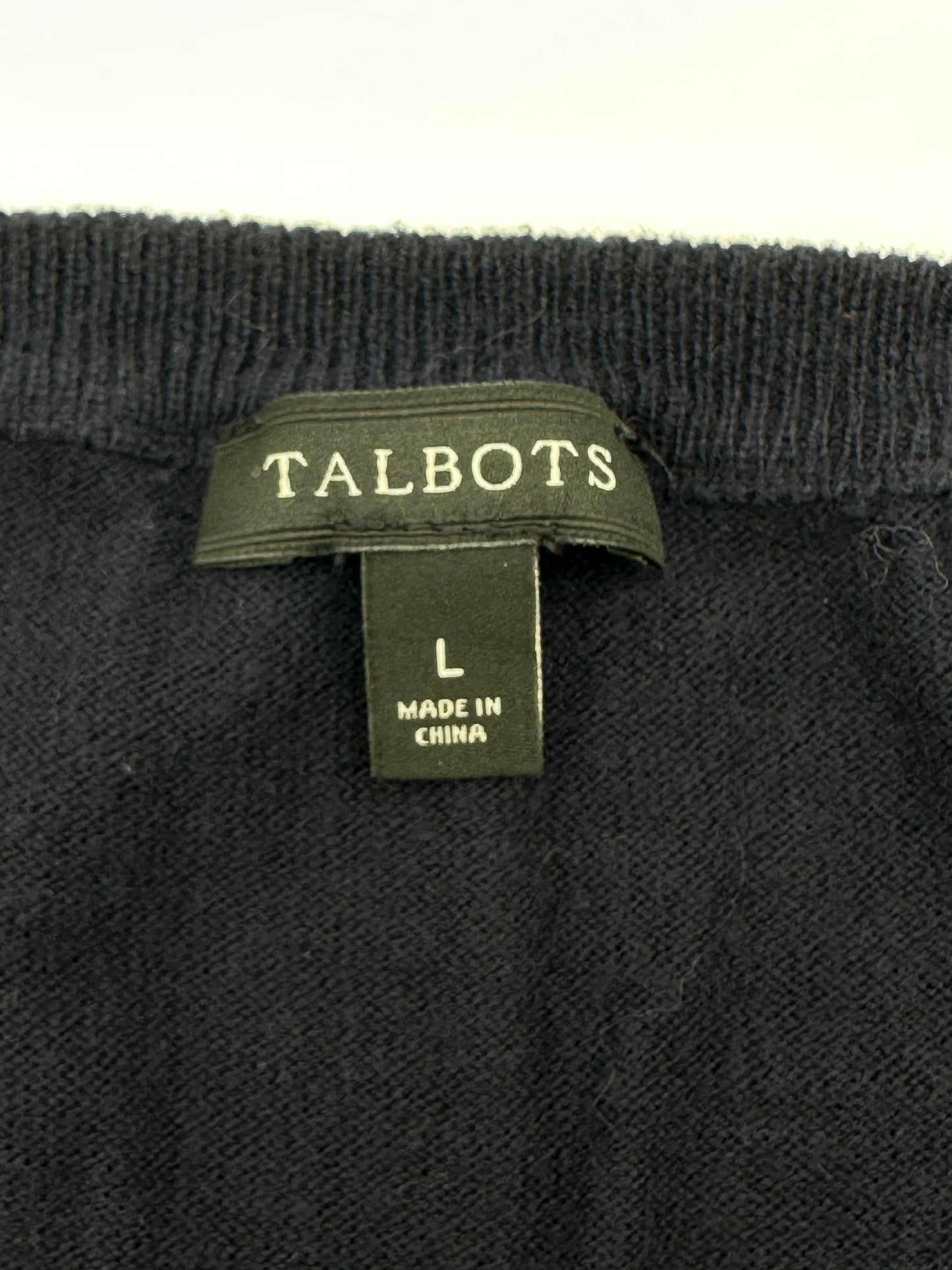 Talbots Size L Navy Bicycle with Hearts Crew Neck Sweater