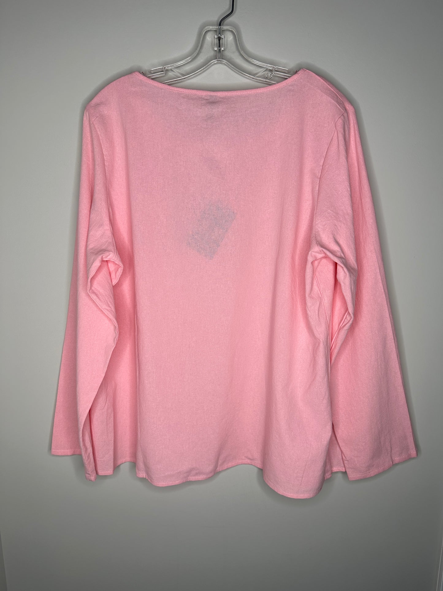 Noracora Size XL Light Pink w/Daisies Long Sleeve Top, new/NWT