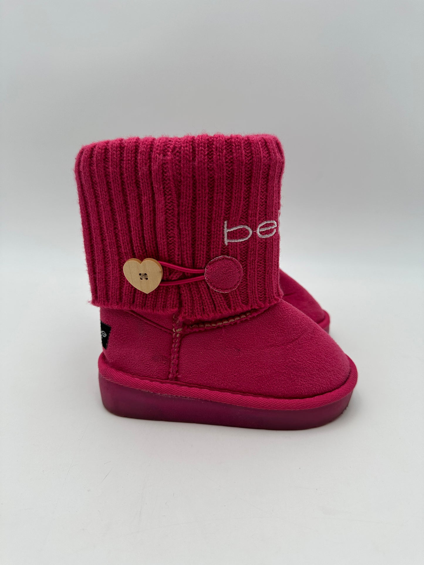 Bebe Girls' Size 10 Hot Pink Fold Over Microsuede Light Up Boots