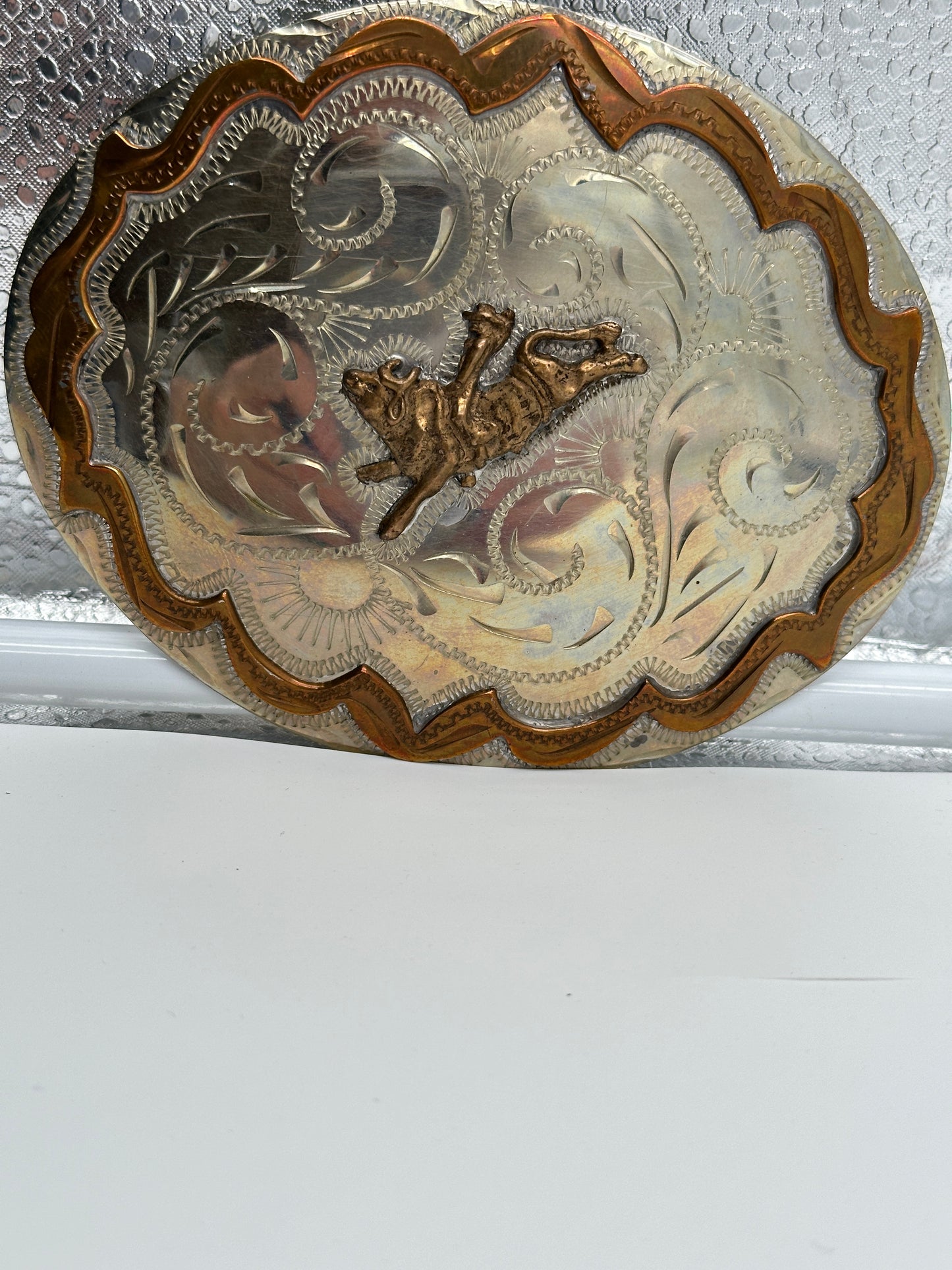 Western Flair Vintage Large Oval Western Belt Buckle