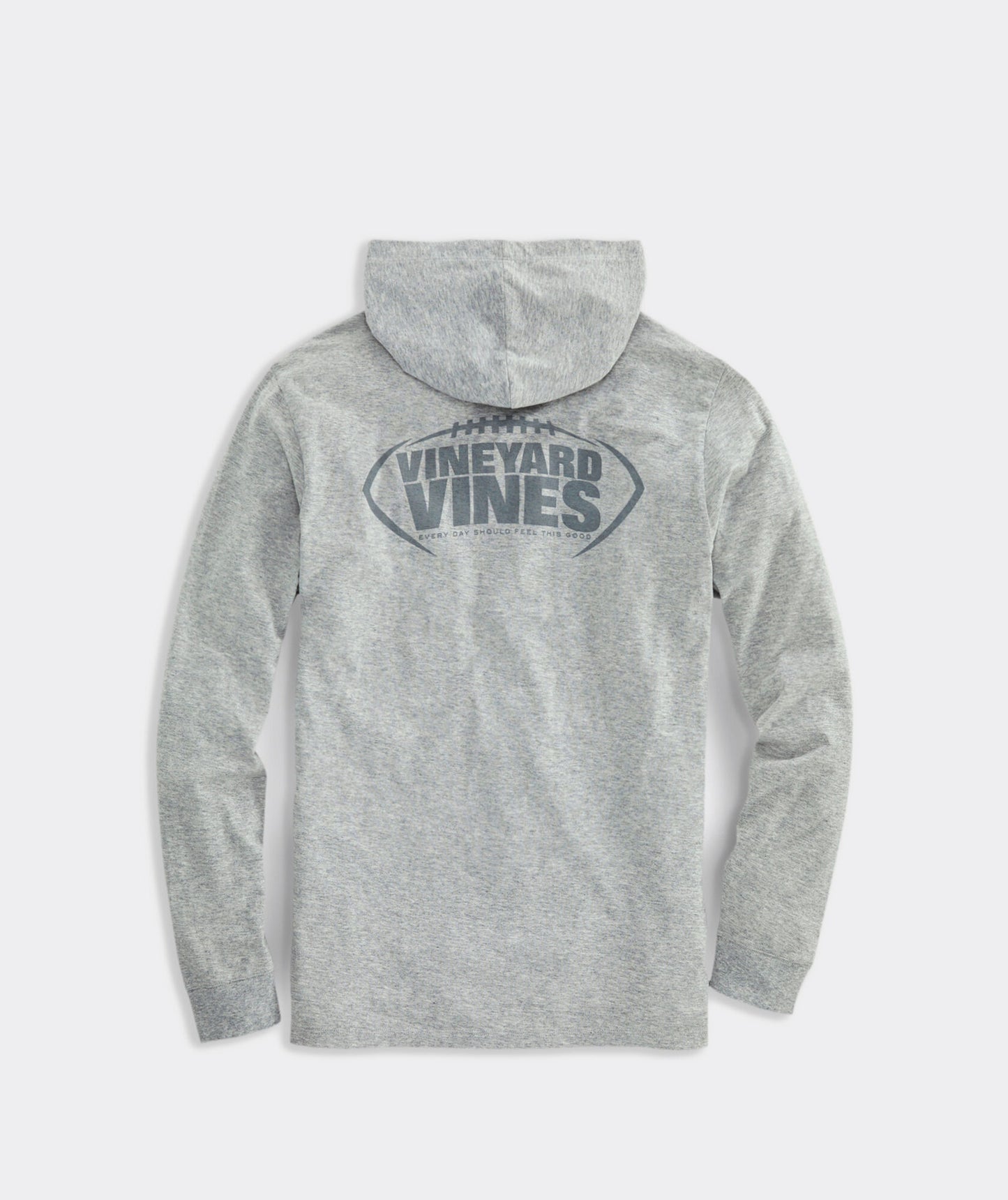 Vineyard Vines Men's Size XL Light Grey Football Laces Long-Sleeve Pullover Hoodie Pocket Tee