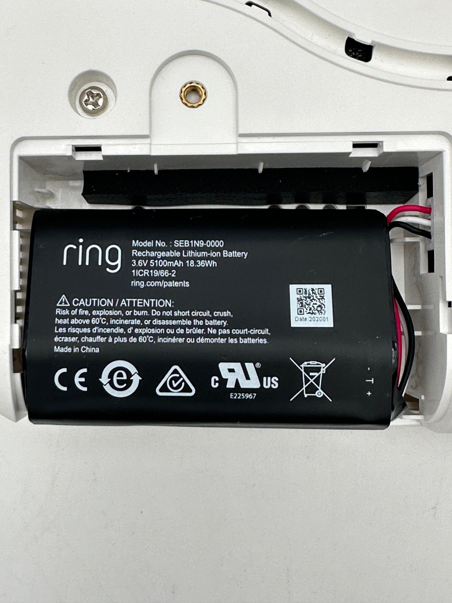 Ring Alarm White Base Station US White 4HB1U9-0EN0 with Power Cord