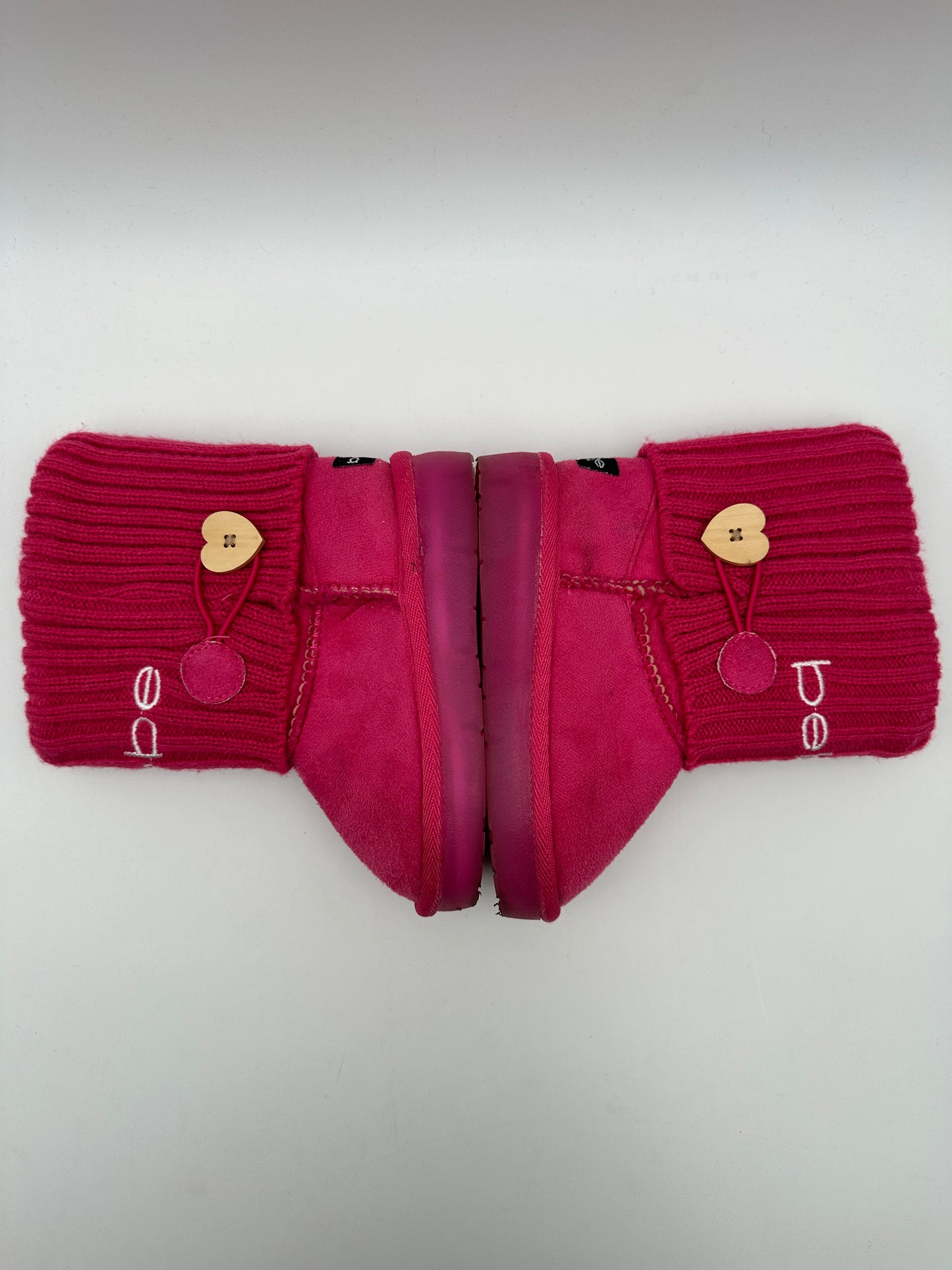 Bebe Girls' Size 10 Hot Pink Fold Over Microsuede Light Up Boots