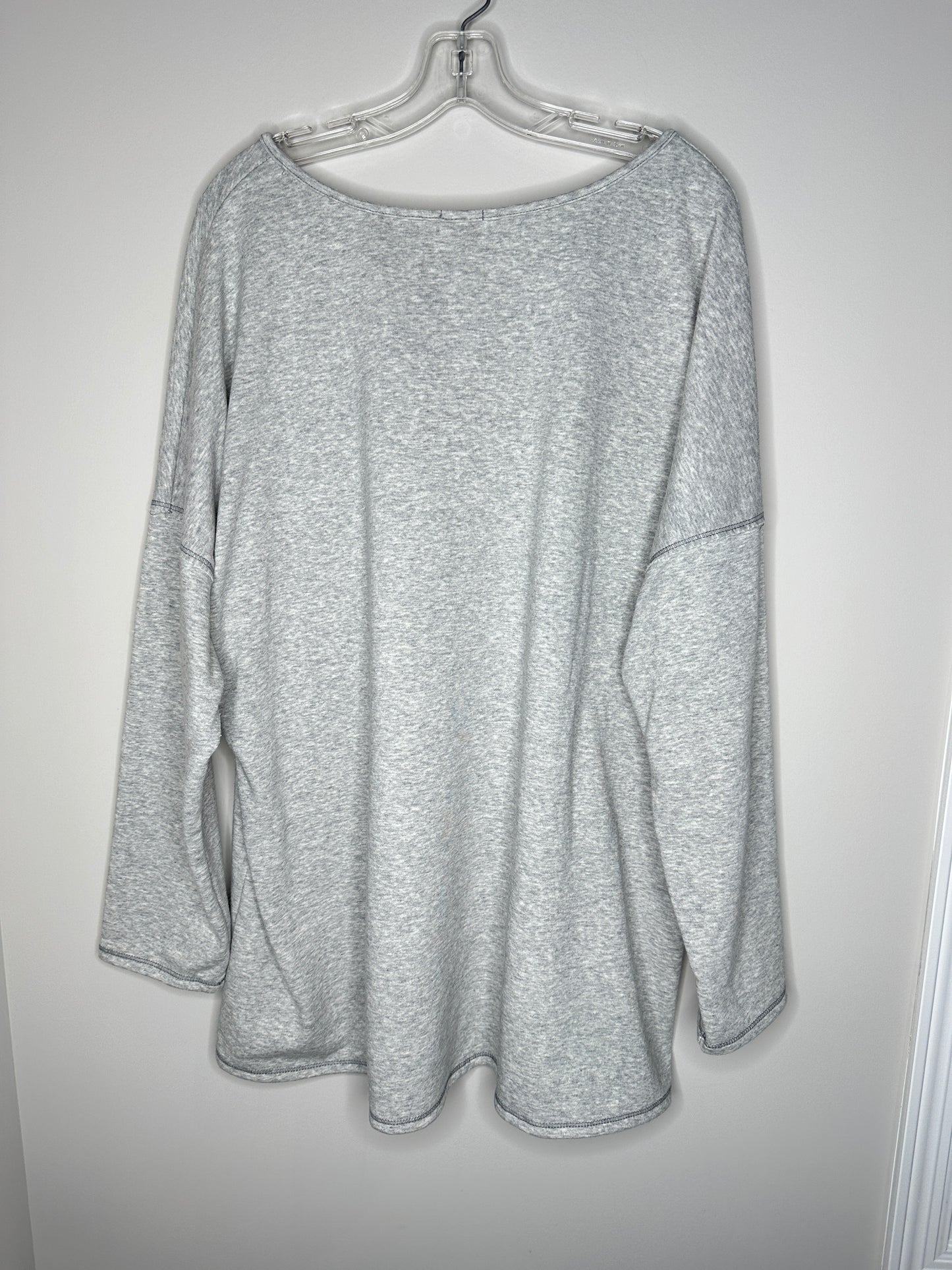 Lovely Melody Size 3XL Gray Fleece Sweater Top
