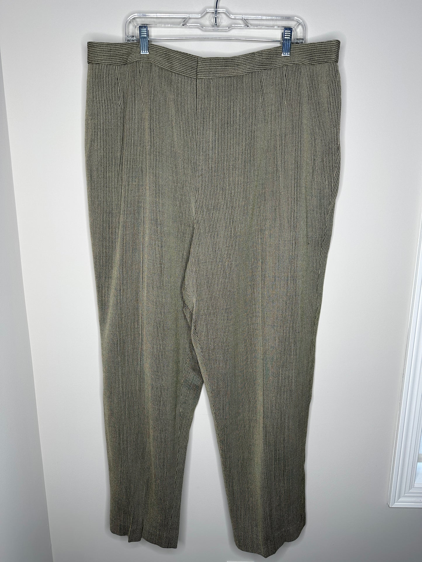 Linda Allard Ellen Tracy Size 24 Black/Khaki Wool Blend Trousers, new/NWT