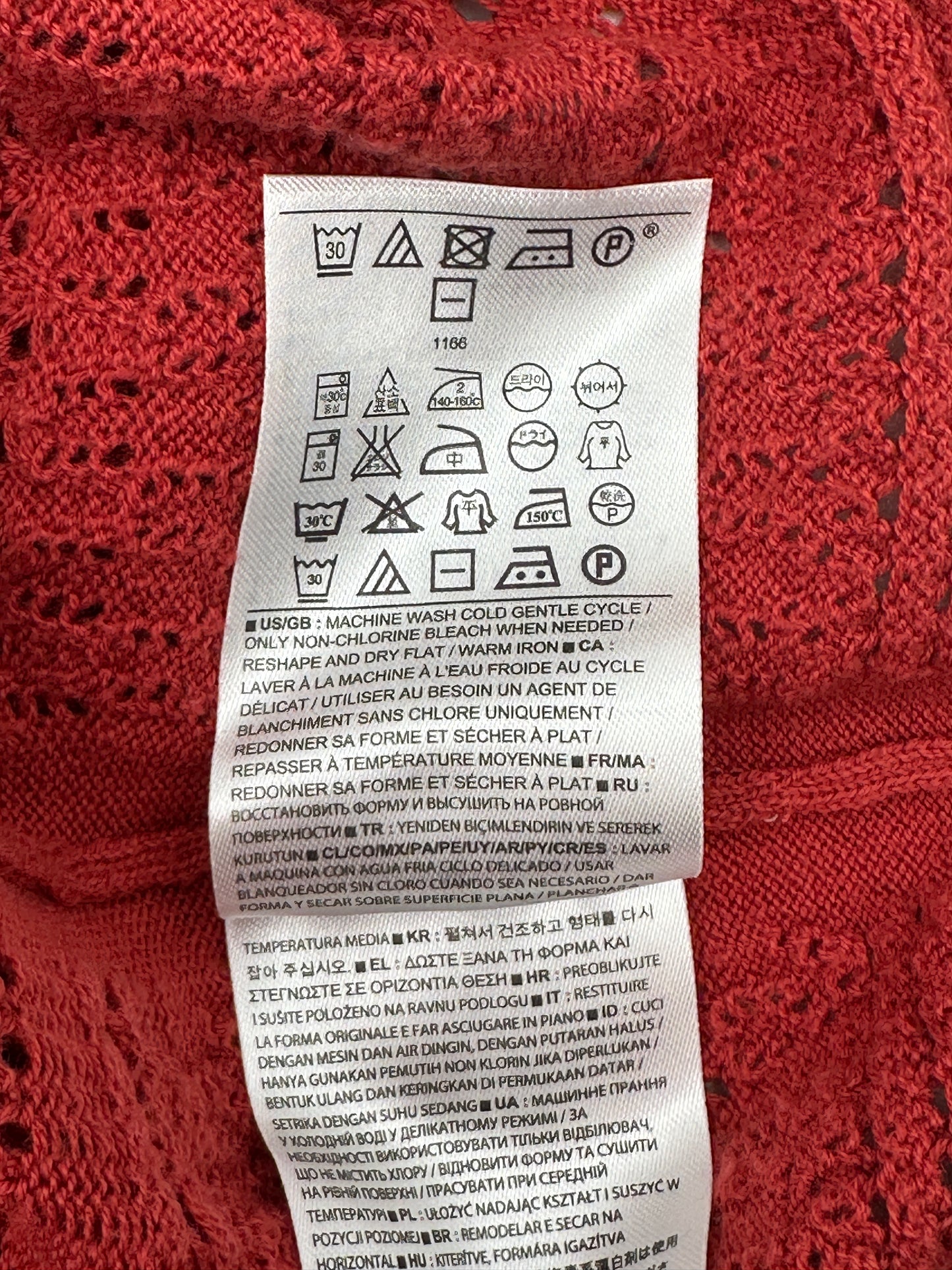 Banana Republic Size M Dark Orange Open-Knit Oversized Crop Sweater