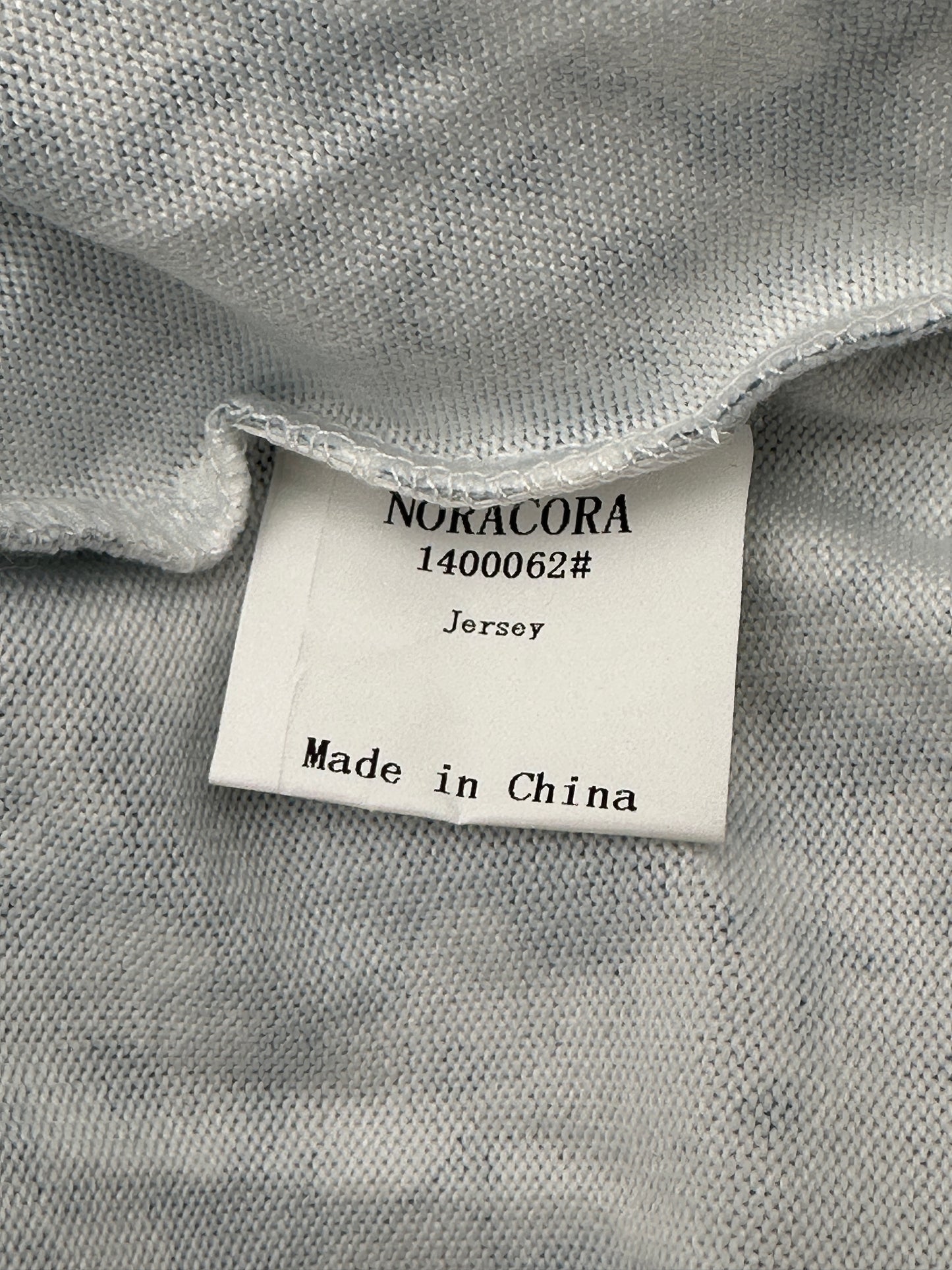 Noracora Size XXL (16) Light Blue w/White Flowers Long Sleeve Tunic Top, new/NWT