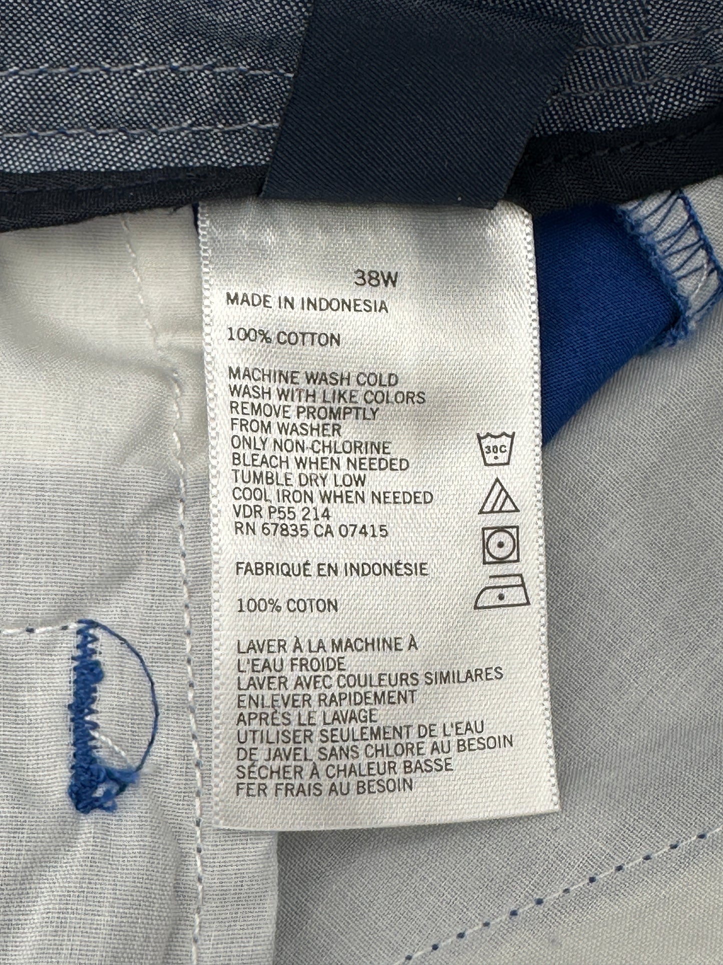 Nautica Size 38W Blue Botanical Print Shorts, 8.25" inseam