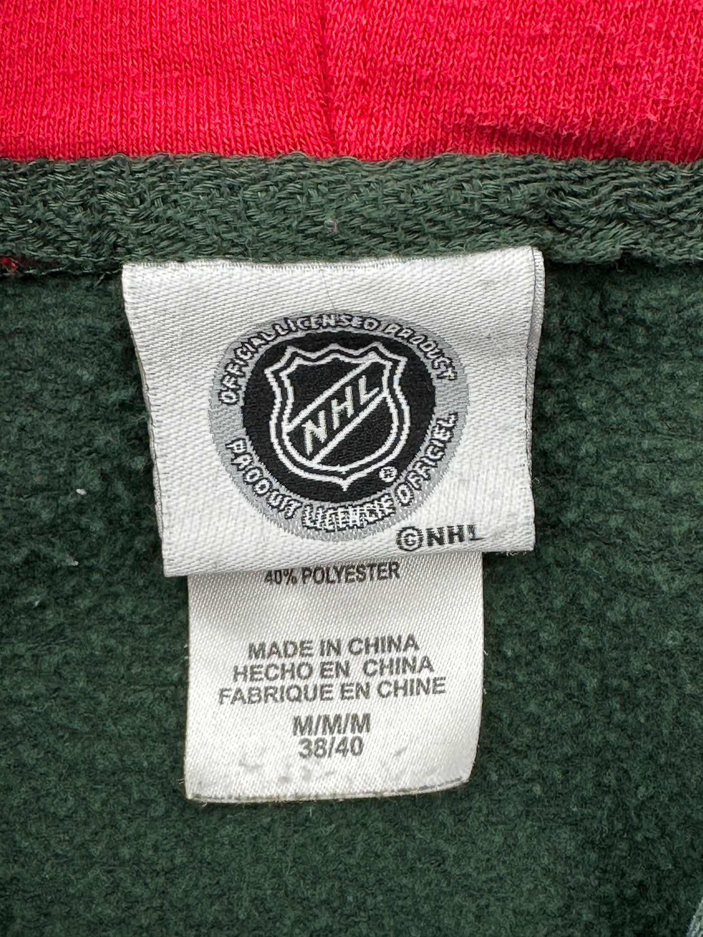 NHL Men's Size M (38/40) Green Minnesota Wild Hockey Fleece Hoodie