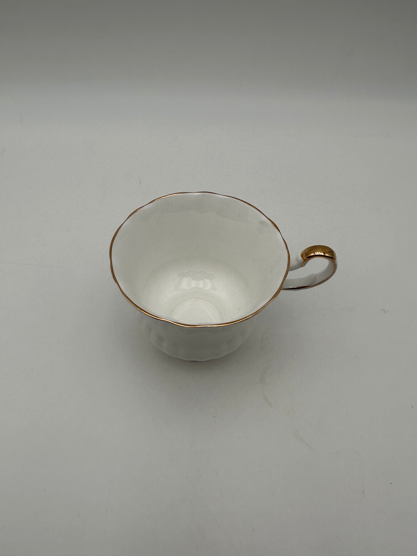 Society White w/Gold Trim Bone China Footed Cup Mug