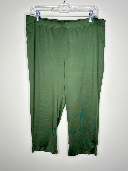 Noracora Size XXL Green Pull-On Capris Capri Leggings, new/NWT (runs small)