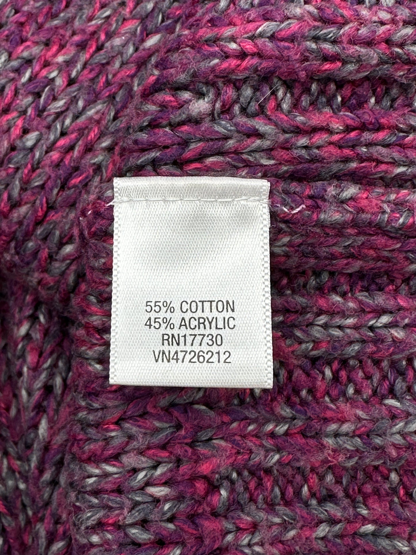 Merona Size L Pink & Gray Cowl Neck Sweater