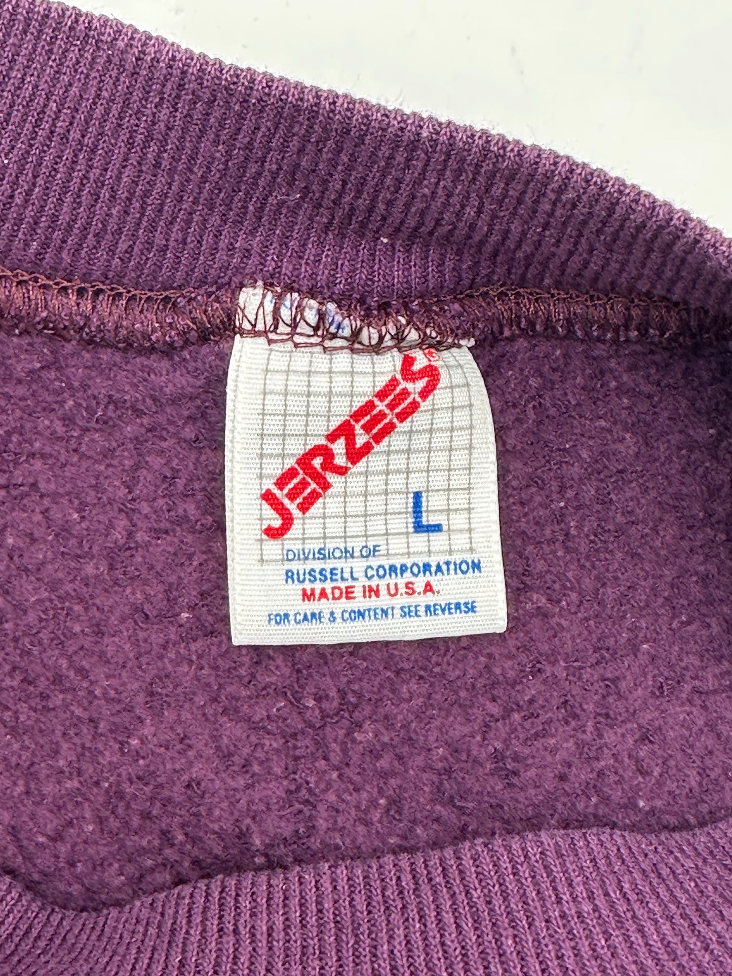 Jerzees Unisex Size L Purple "Colorado" Fleece Crew Neck Sweatshirt, Vintage