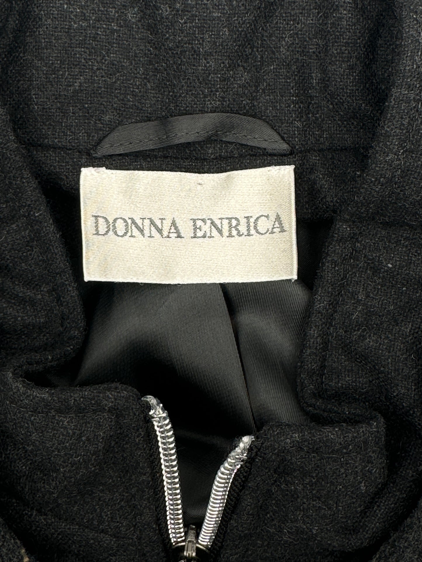 Donna Enrica Size 28 Gray Grey Wood Blend Jacket Coat
