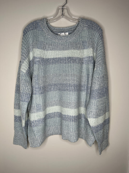 CJ Banks Size XL Light Blue Striped Sweater, new/NWT