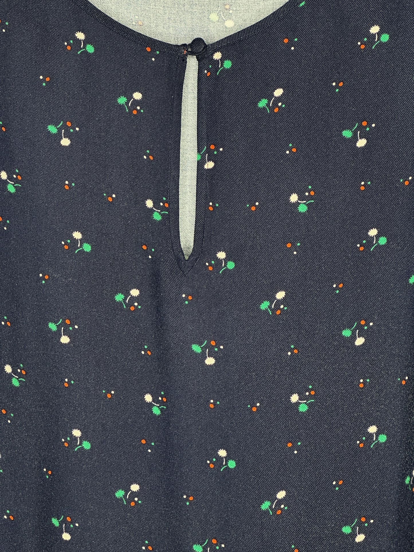 Boden US Size 14R Navy Blue Pom-Pom Bud Nerissa 3/4 Sleeve Dress