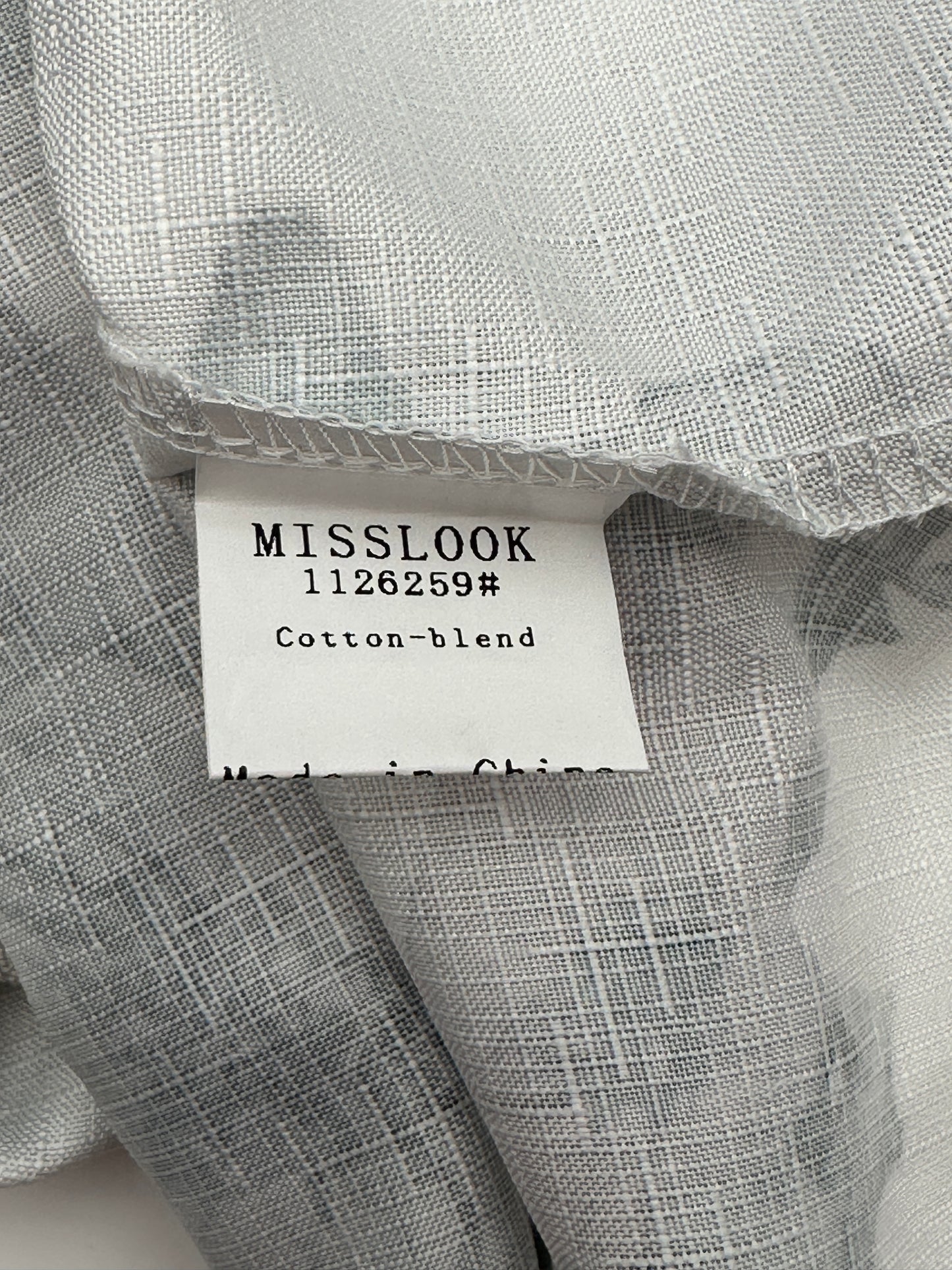 Misslook Size XL White w/Gray & Lavender Floral Sleeveless Top, new/NWOT