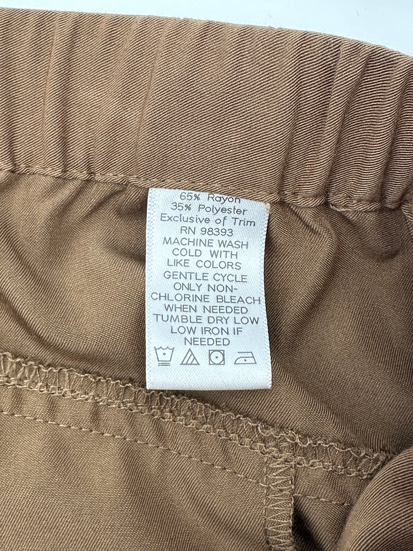 Belle Gray by Lisa Rinna Size L Taupe Light Brown Elastic Waist Pants