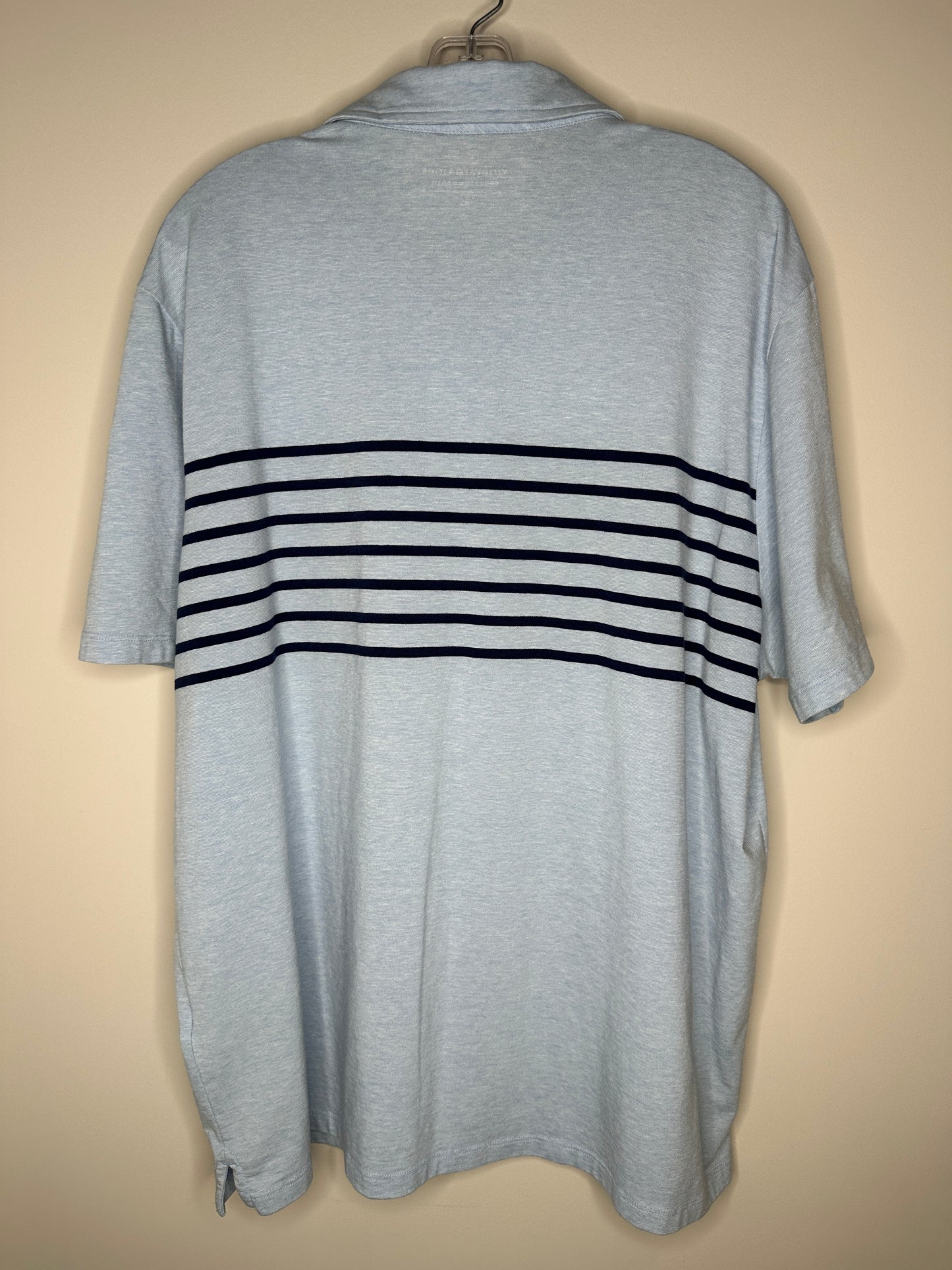 Vineyard Vines Men's Size XL Light Blue with Navy Stripes Edgartown Polo