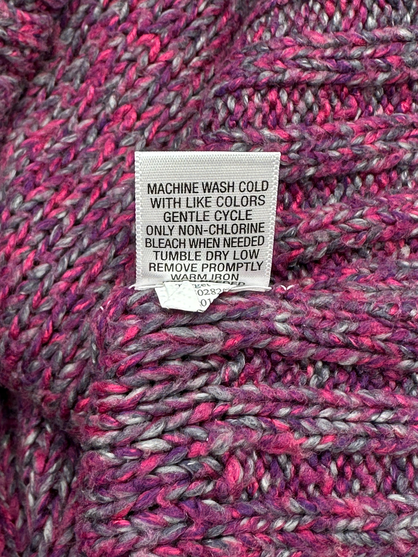 Merona Size L Pink & Gray Cowl Neck Sweater