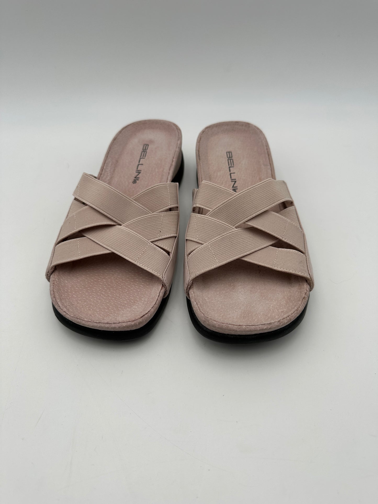 Bellini Size 7M Light Pink "Fabianna" Leather Slip-On Sandals