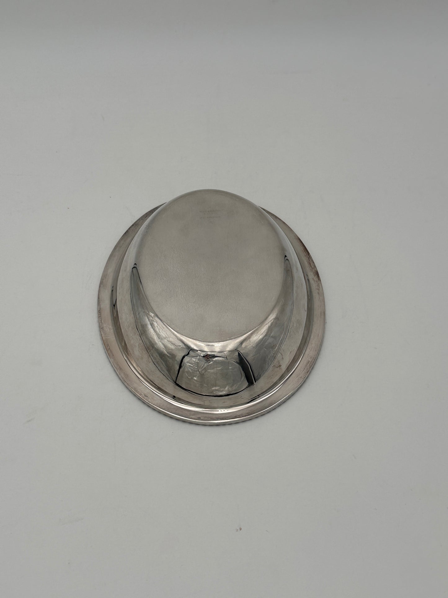 Reed & Barton Silver-Plated Shallow Oval Bowl with Textured Edge