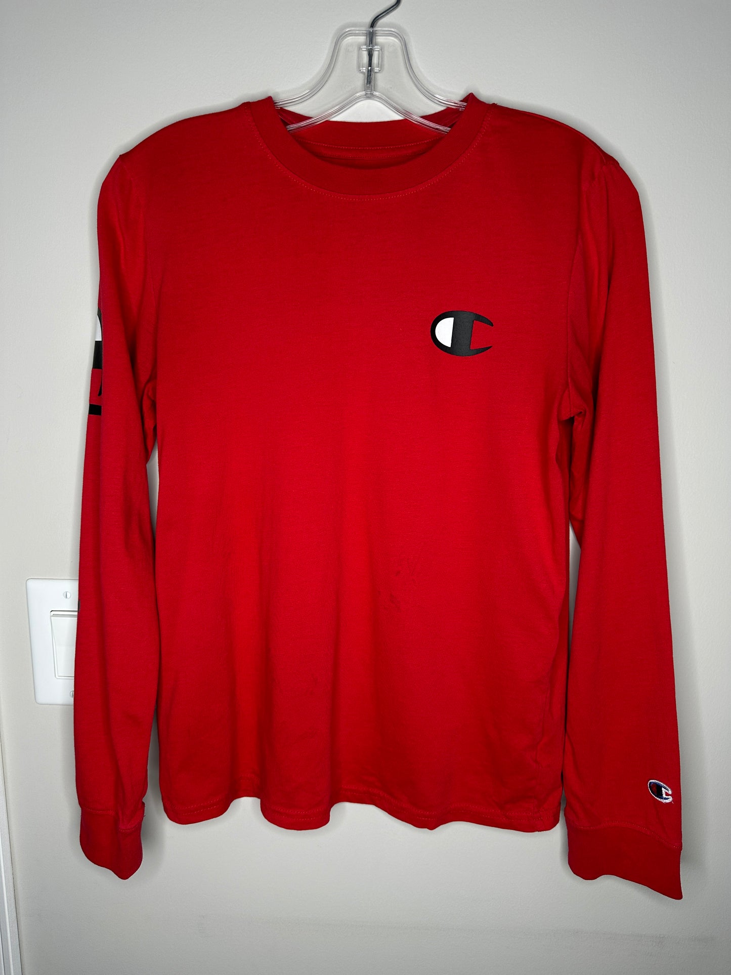 Champion Boys' Size XL Red Long Sleeve Logo Tee T-Shirt