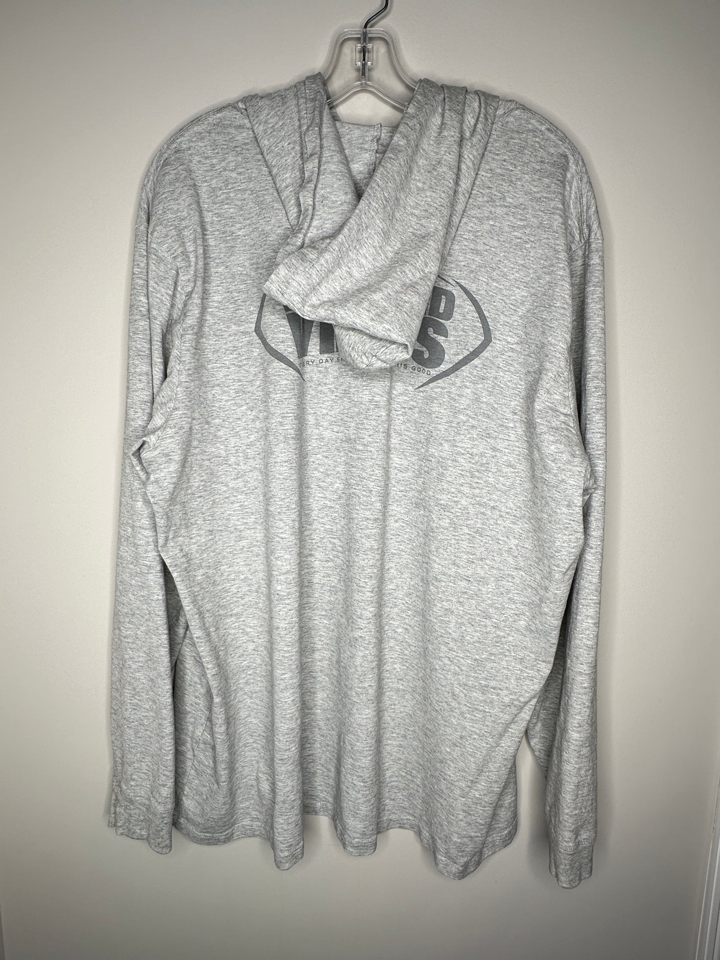 Vineyard Vines Men's Size XL Light Grey Football Laces Long-Sleeve Pullover Hoodie Pocket Tee