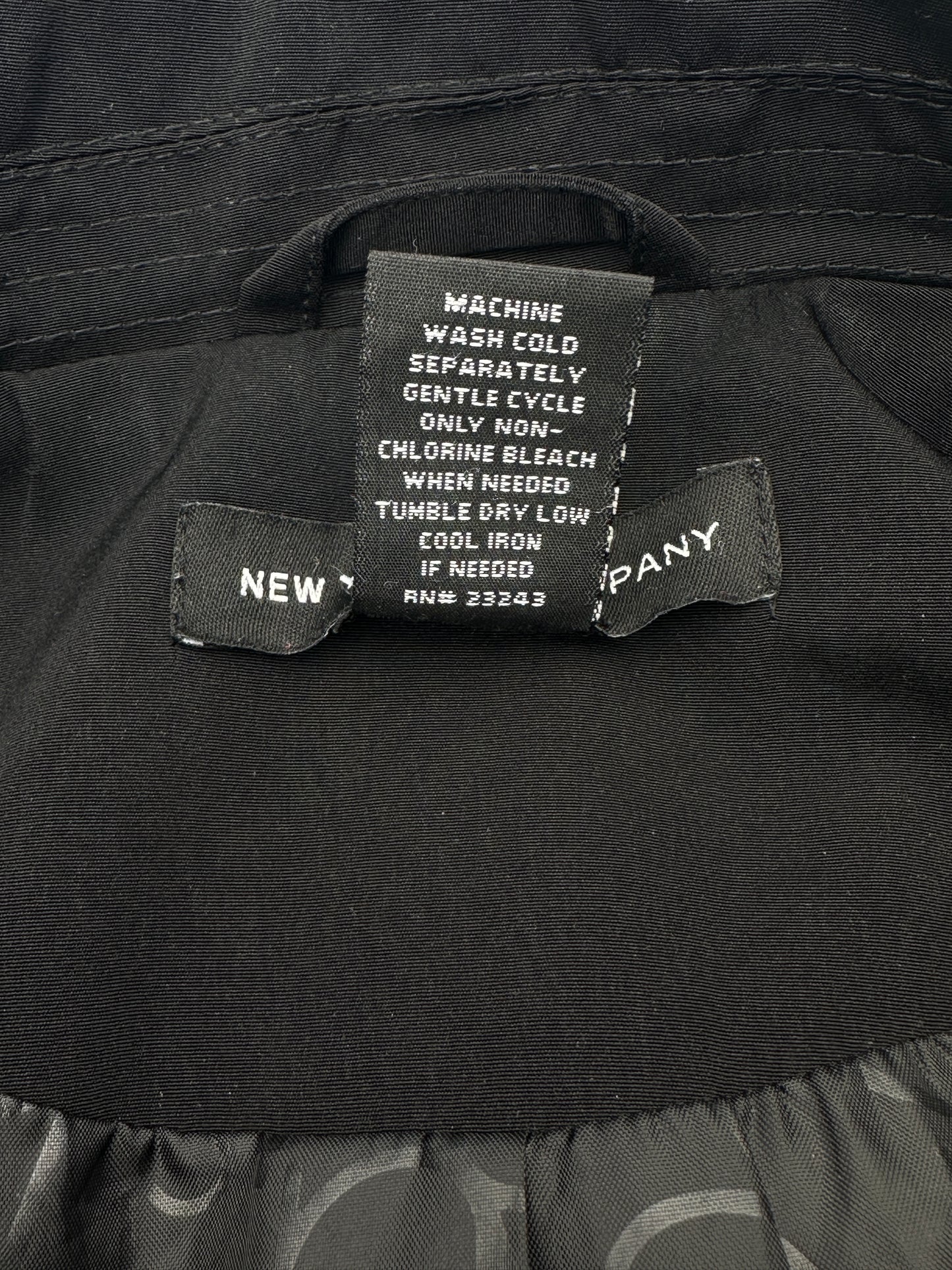 New York & Company Size M Black Belted Button Front Trench Coat