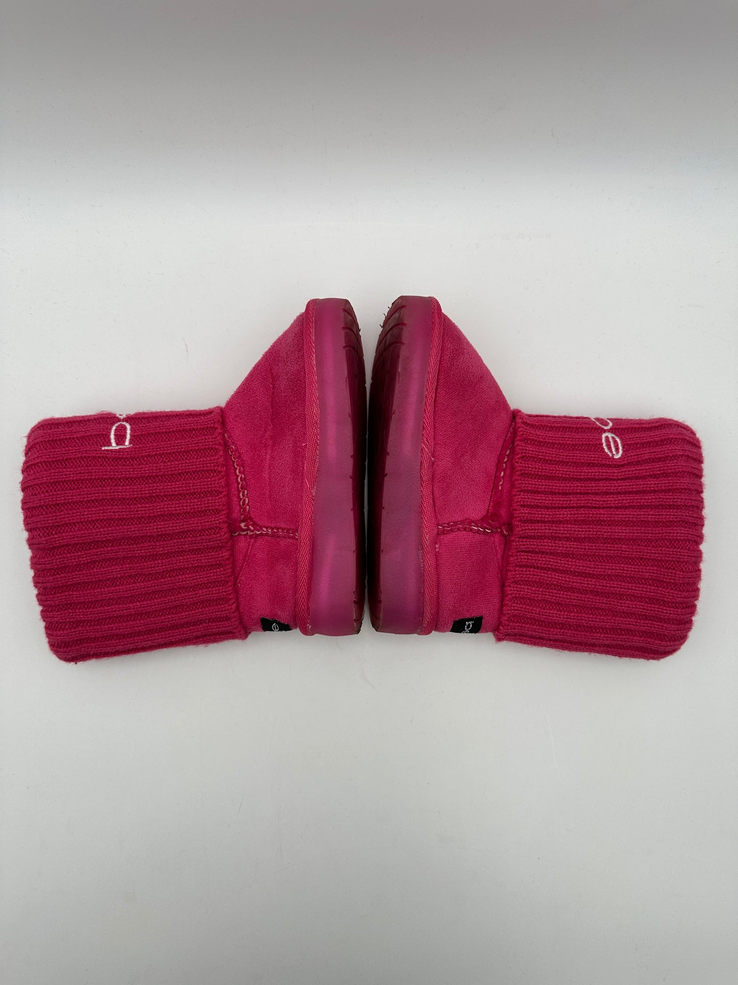 Bebe Girls' Size 10 Hot Pink Fold Over Microsuede Light Up Boots