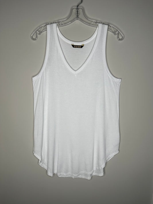 Peyton Jensen Size S White Oversized V-Neck Tank Top