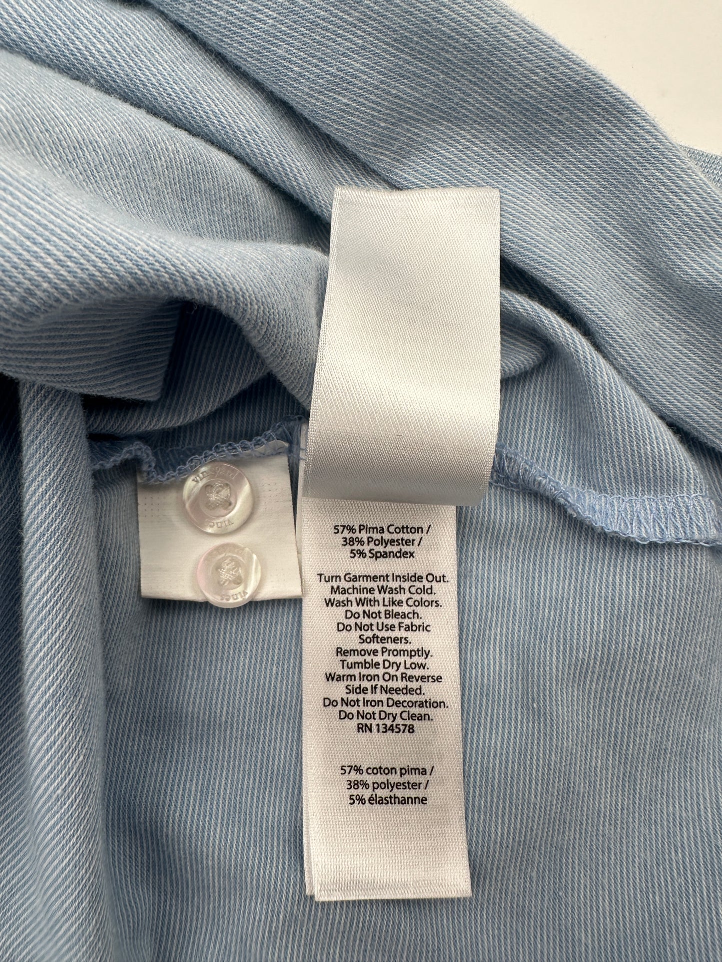 Vineyard Vines Men's Size XL Light Blue with Navy Stripes Edgartown Polo