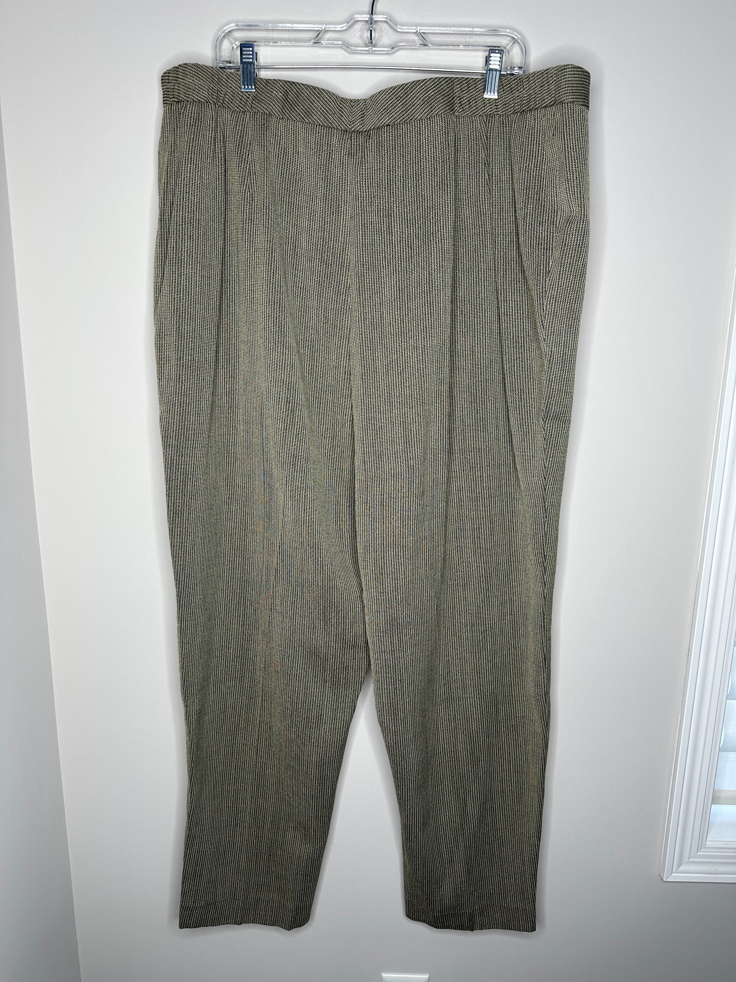 Linda Allard Ellen Tracy Size 24 Black/Khaki Wool Blend Trousers, new/NWT
