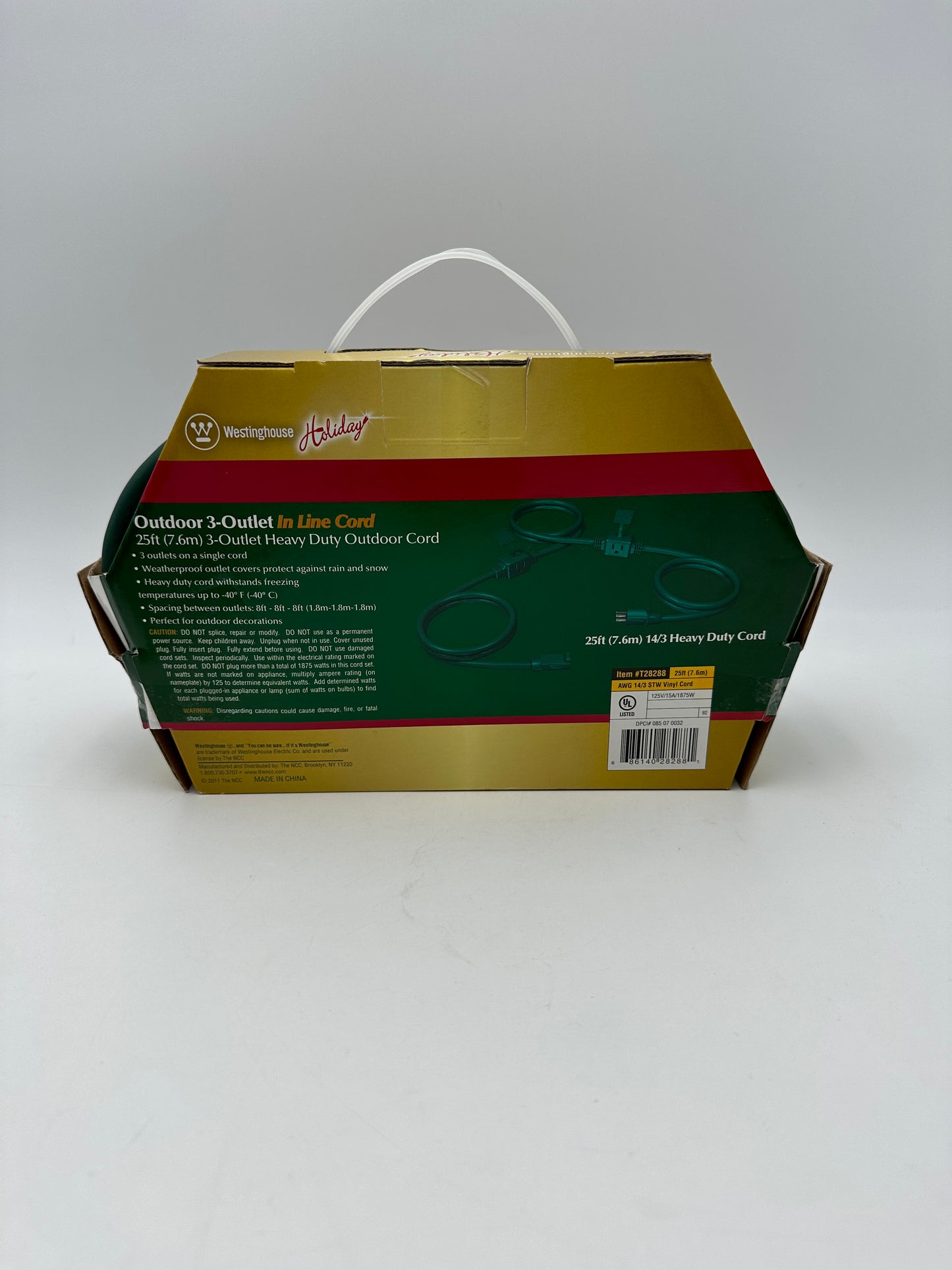 Westinghouse Green Outdoor 3-Outlet In-Line Cord, new in package