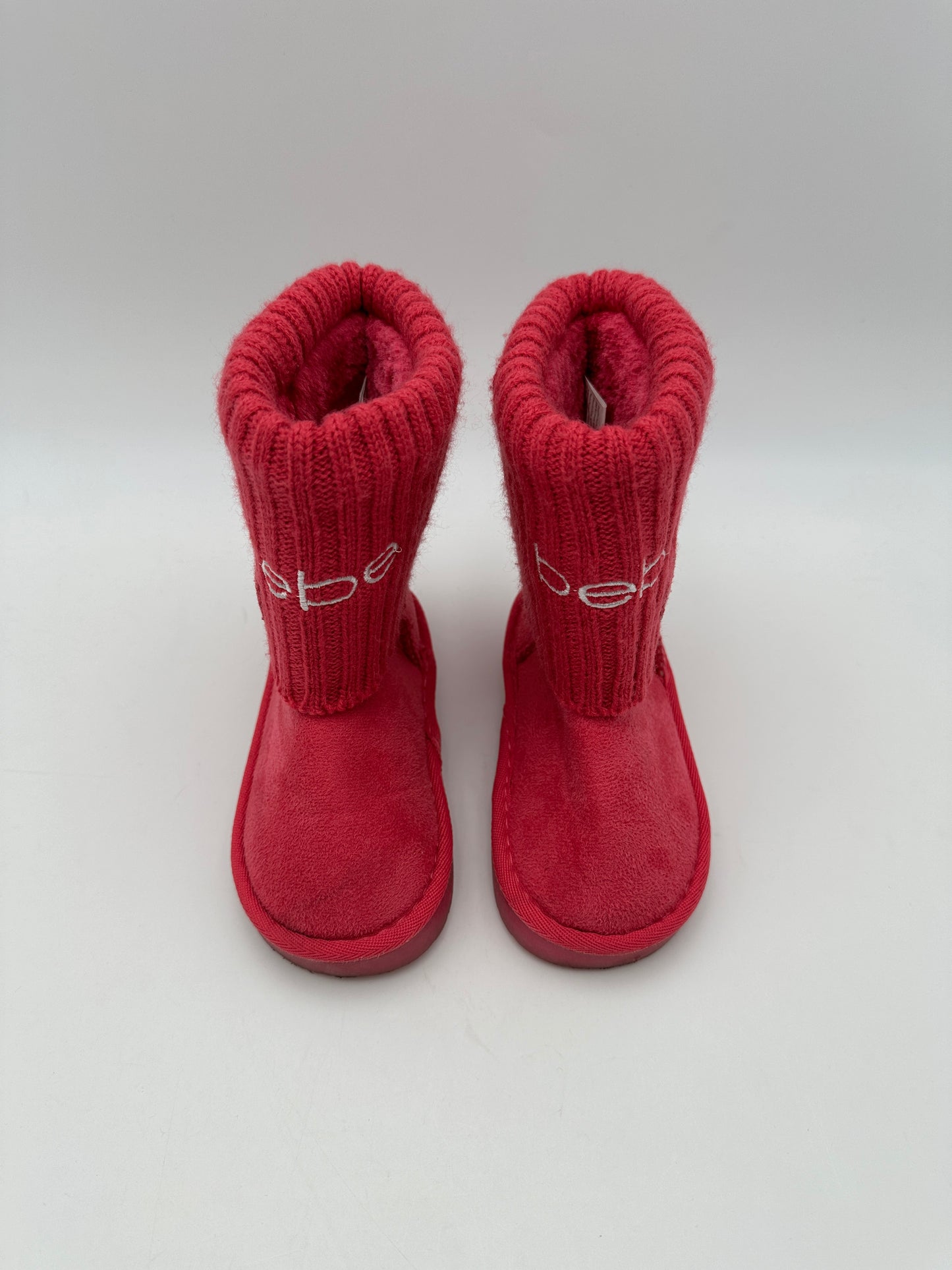 Bebe Girls' Size 10 Hot Pink Fold Over Microsuede Light Up Boots