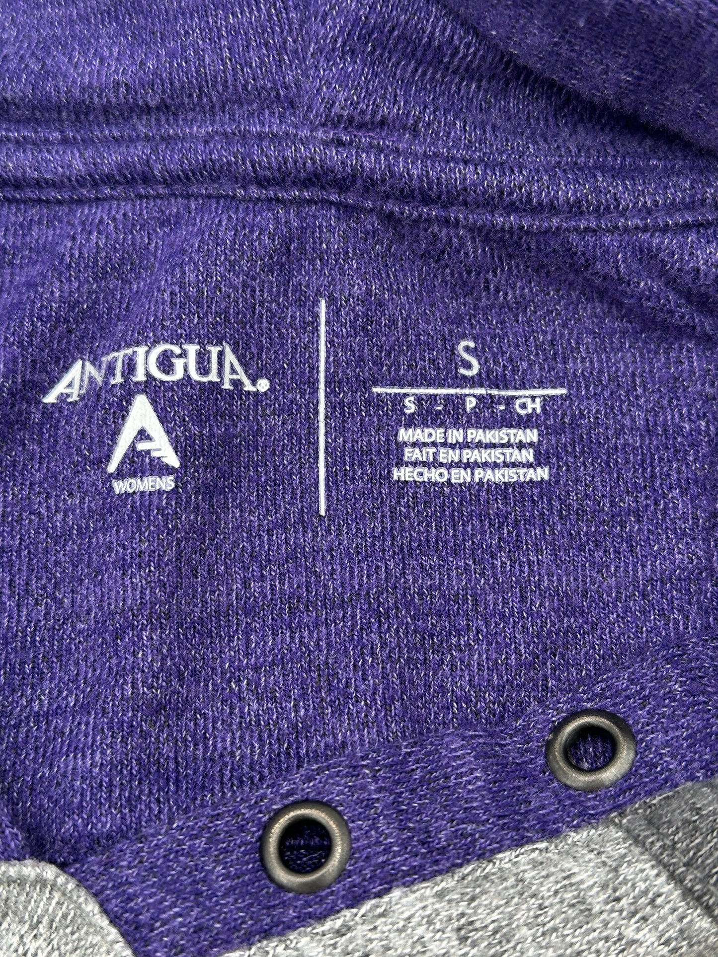 Antigua Women's Size S Gray with Purple Minnesota Vikings Pullover Hoodie Hooded Sweater