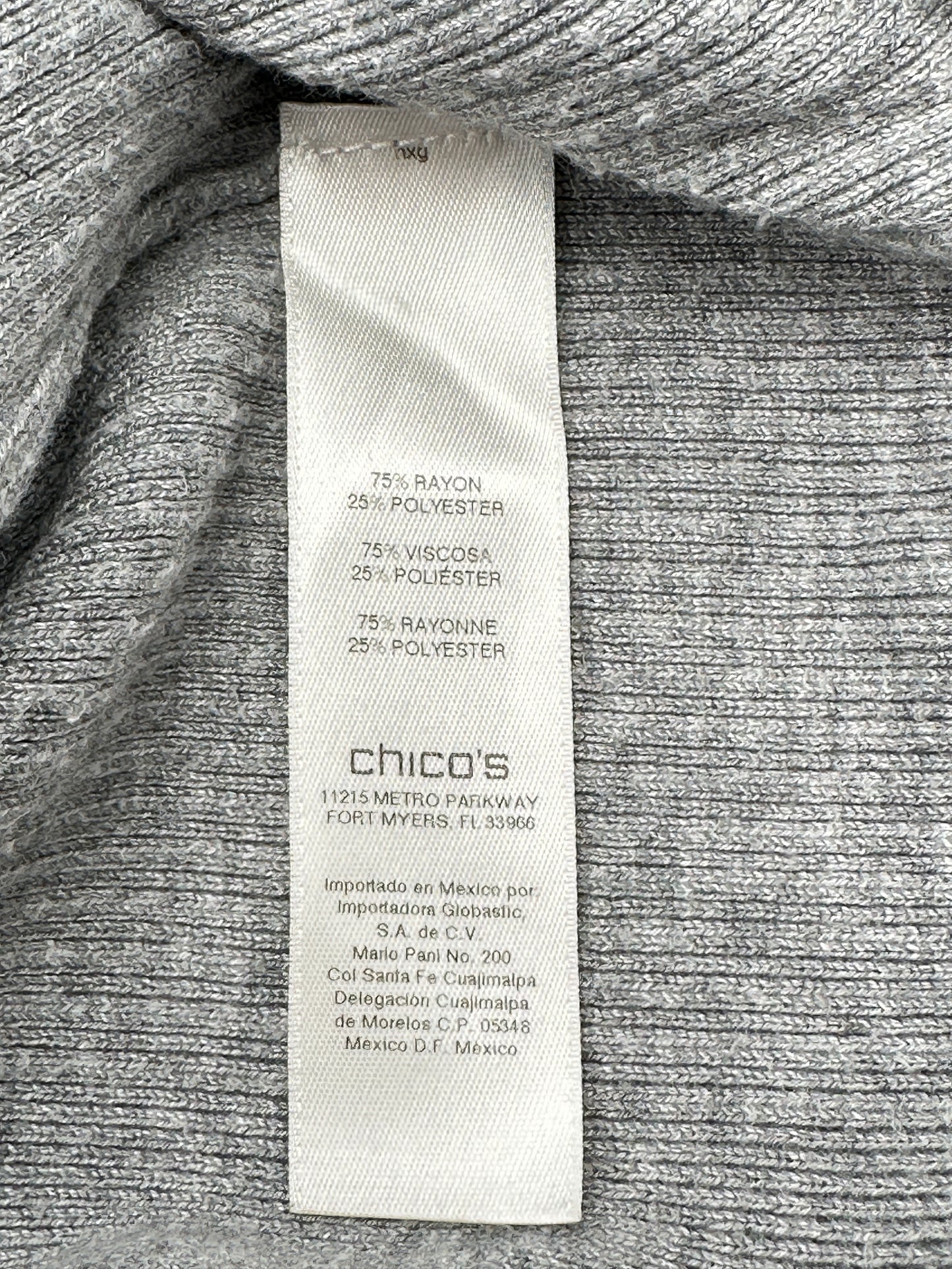 Chico's Size 4 (XXL, 20-22) Gray Turtleneck Sweater