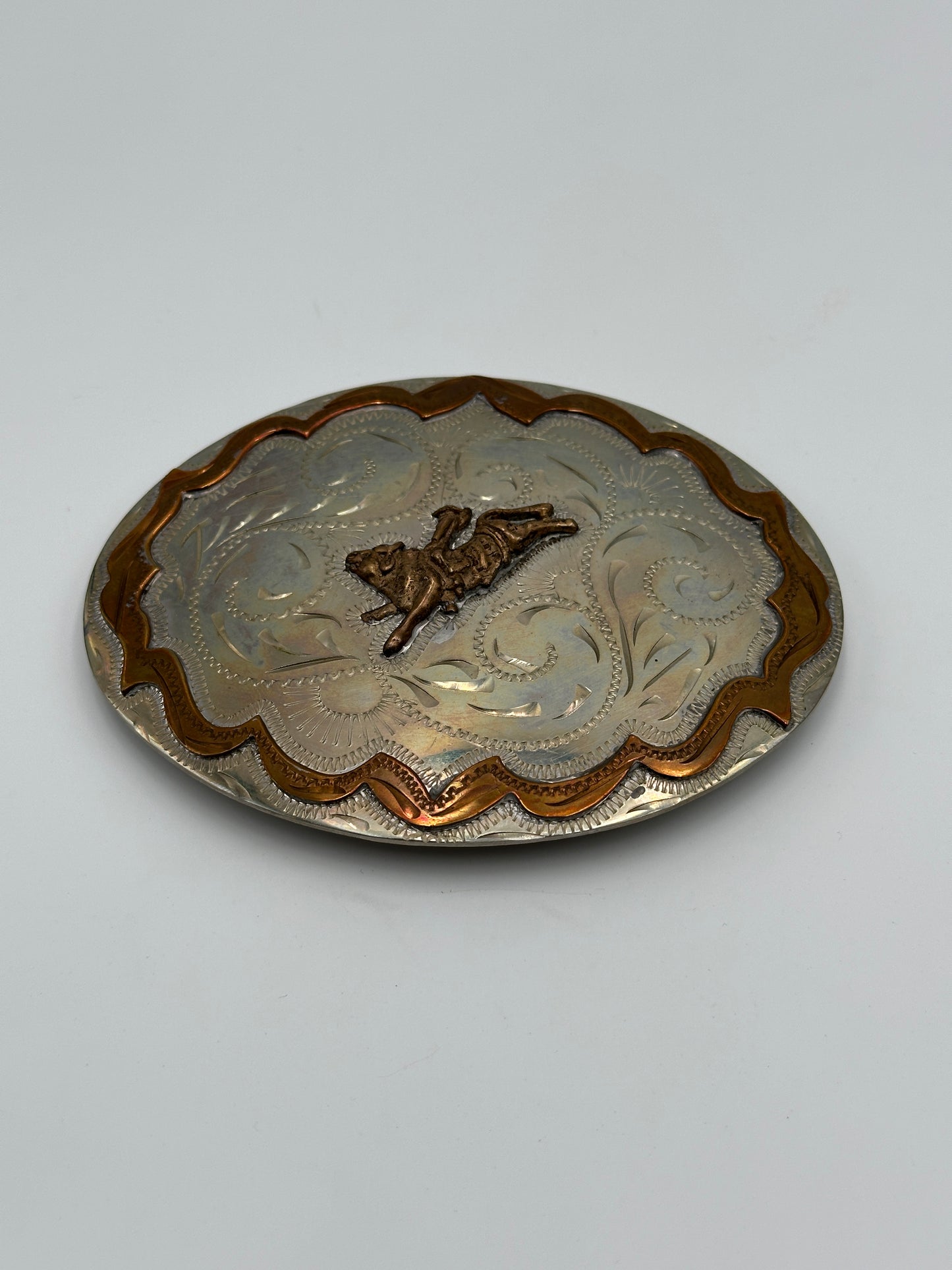 Western Flair Vintage Large Oval Western Belt Buckle