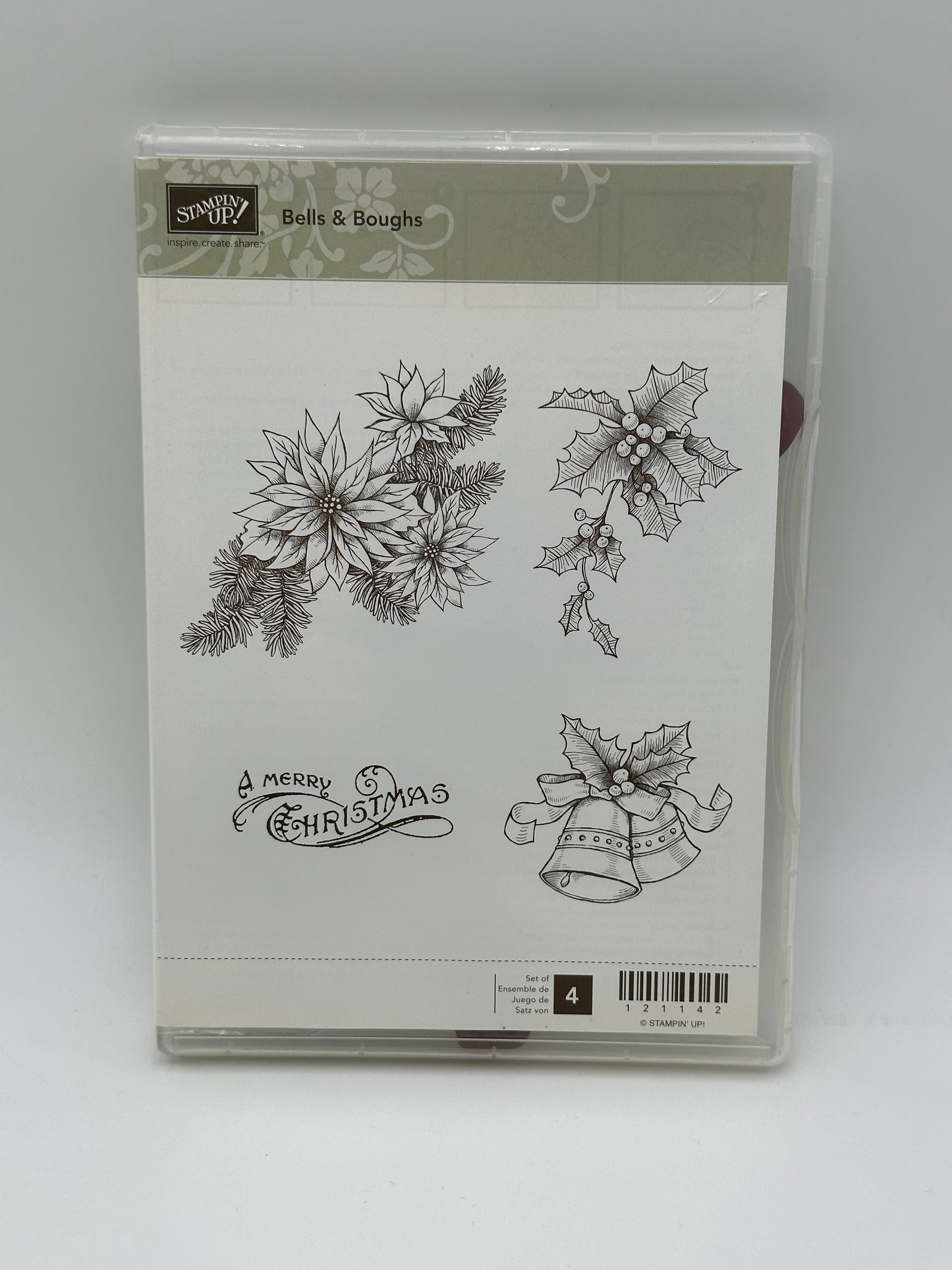 Stampin' Up! Bells & Boughs Cling Stamp Set, retired