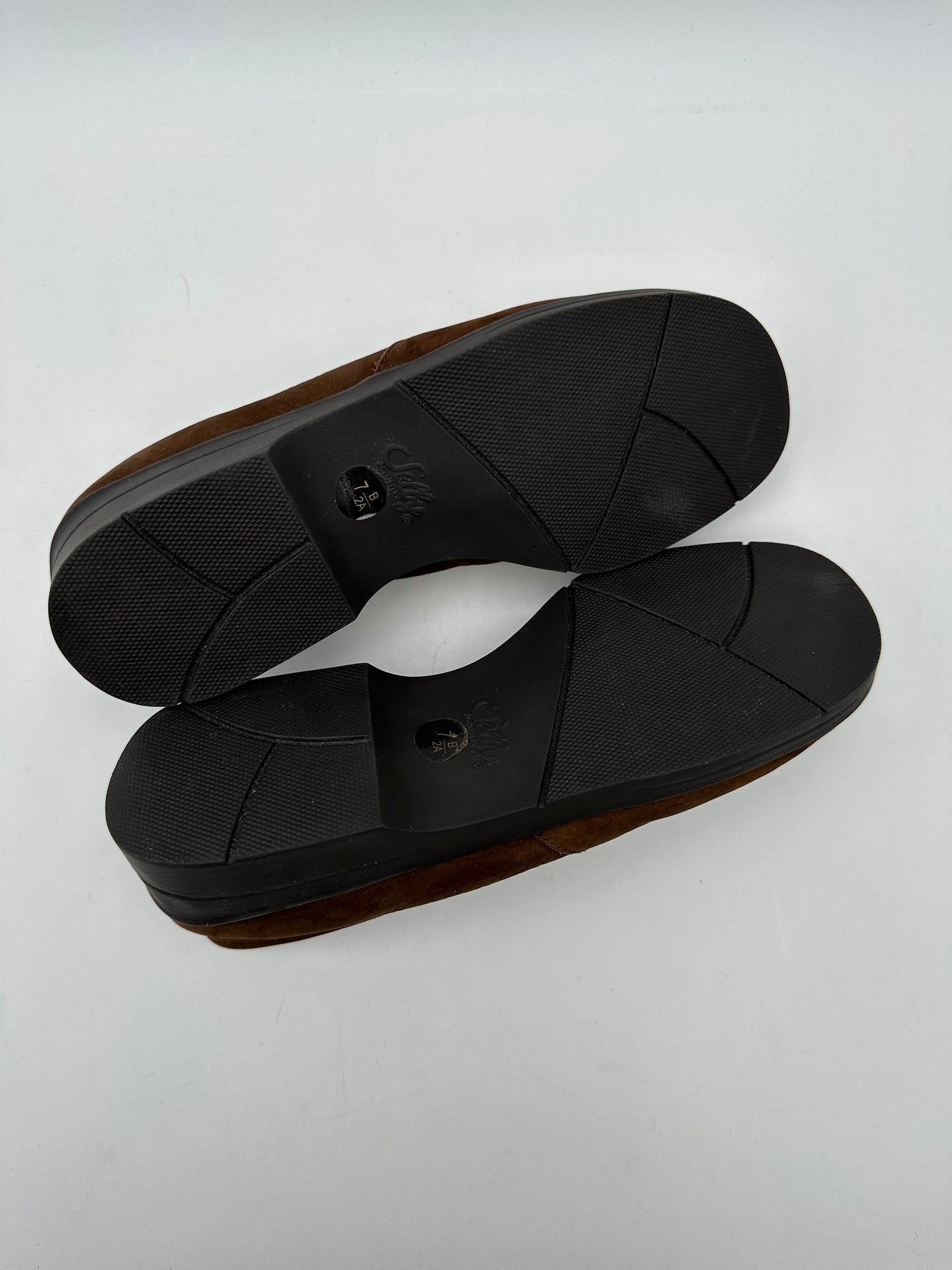 Selby Active Flex Size 7 B Brown Suede "Bianca" Slip-On Shoes, 1.25" heel