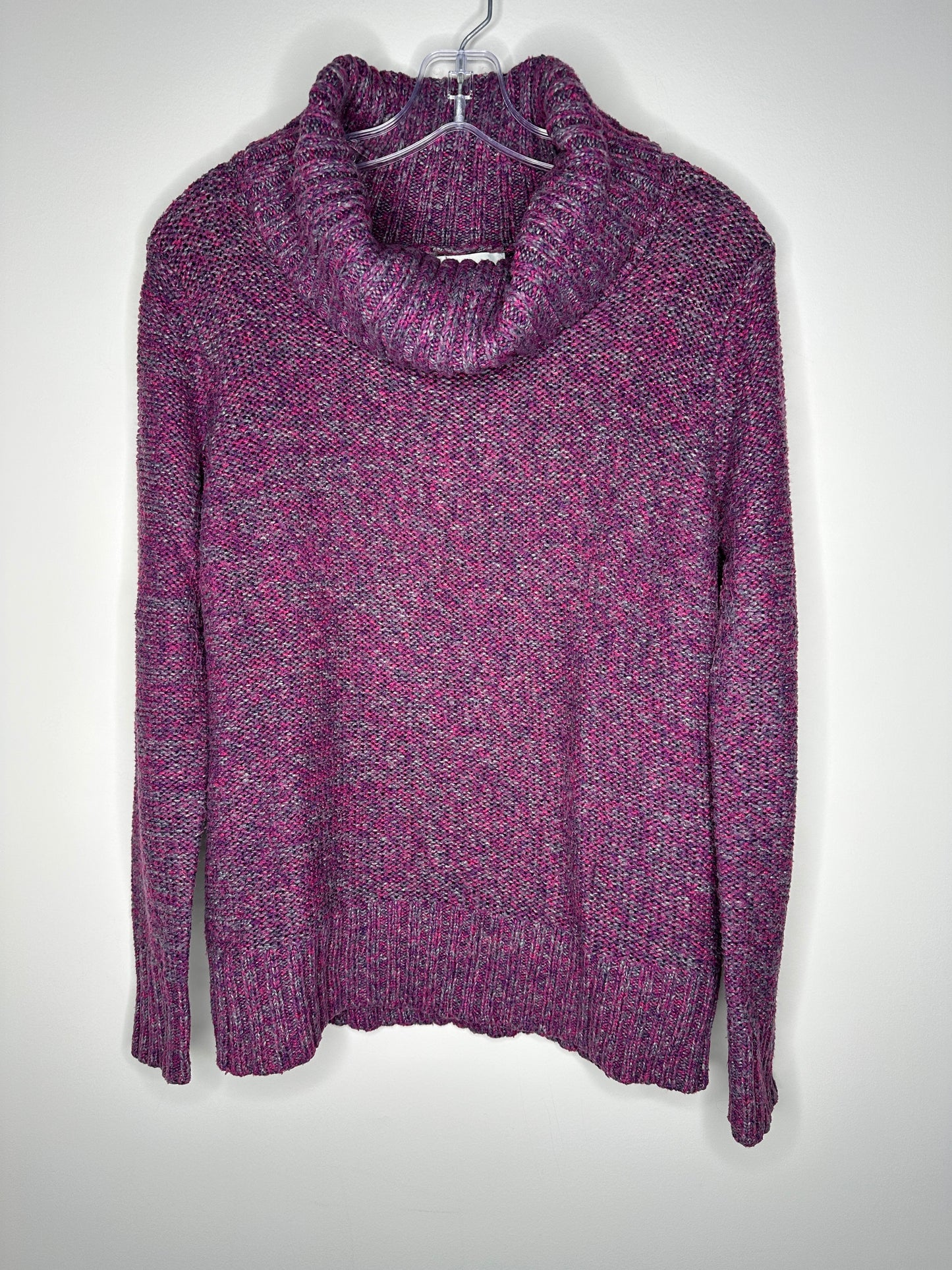 Merona Size L Pink & Gray Cowl Neck Sweater