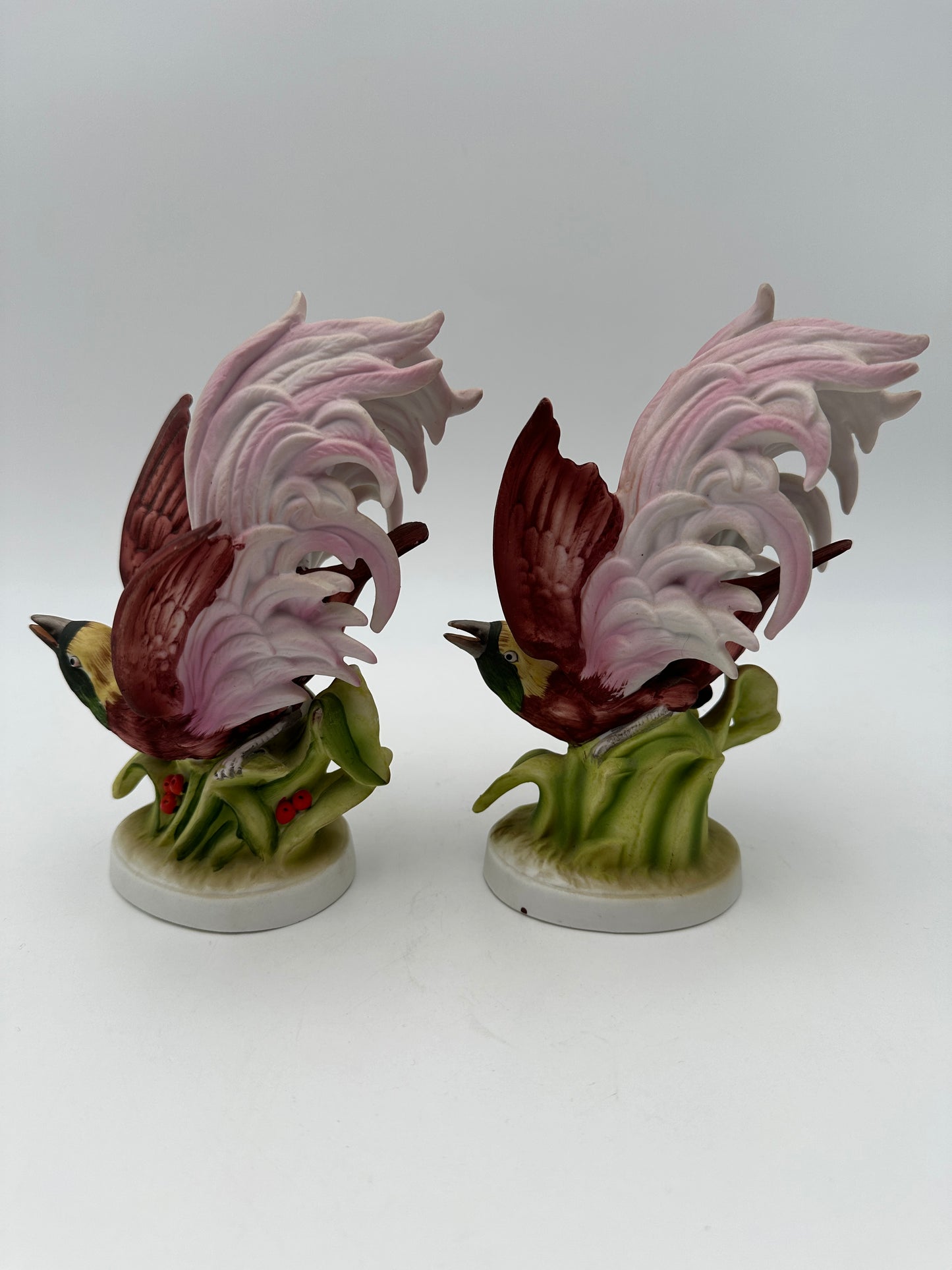 Lefton Hand Painted Vintage Bird of Paradise KW140A, set of 2
