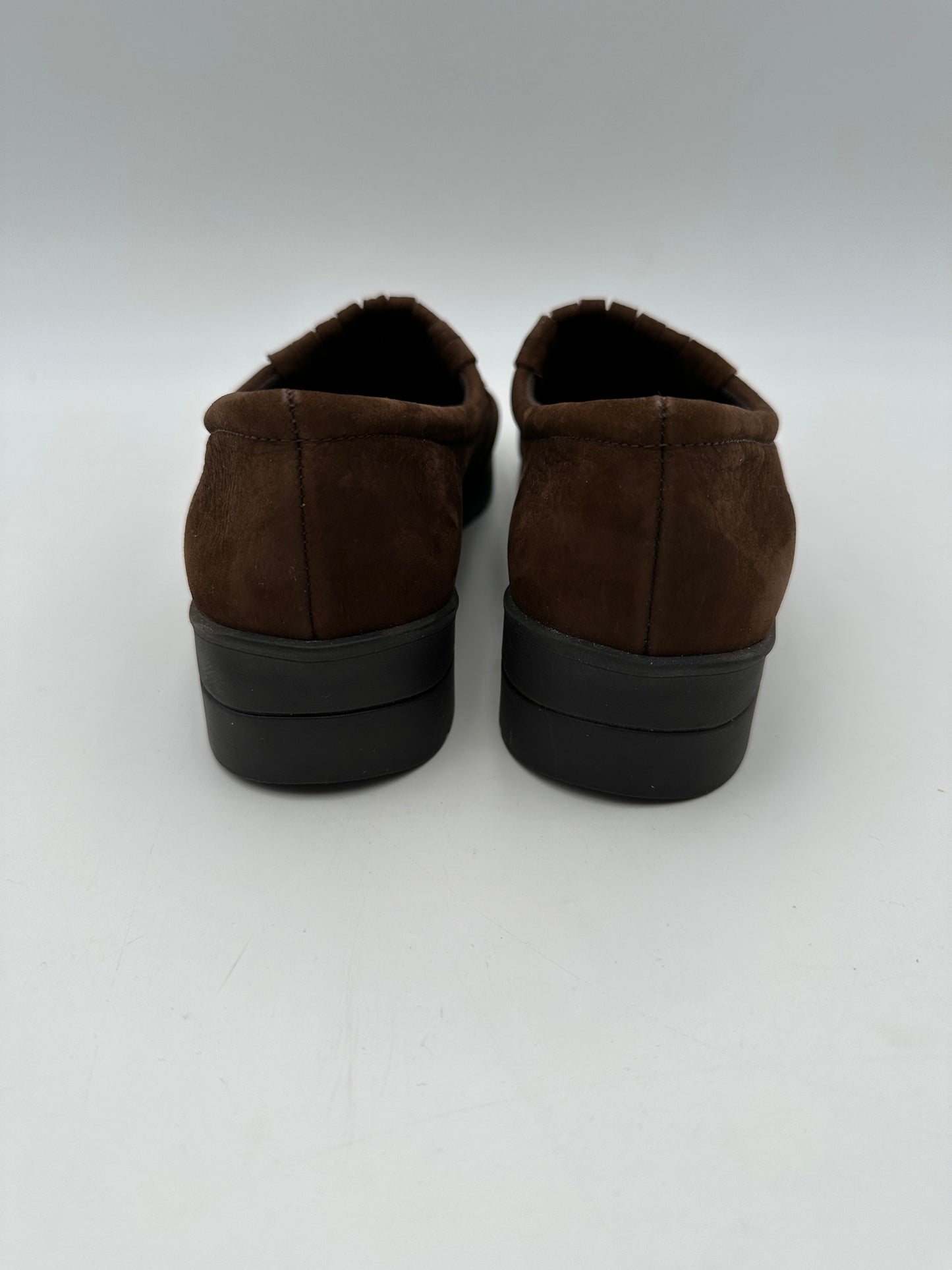 Selby Active Flex Size 7 B Brown Suede "Bianca" Slip-On Shoes, 1.25" heel