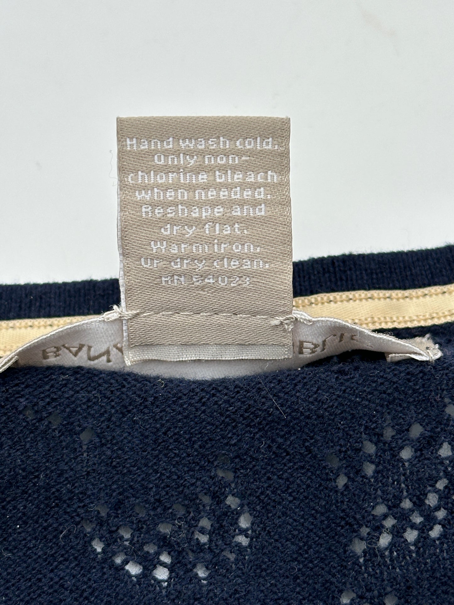 Banana Republic Size L Navy V-Neck 3/4 Sleeve Semi-Sheer Sweater