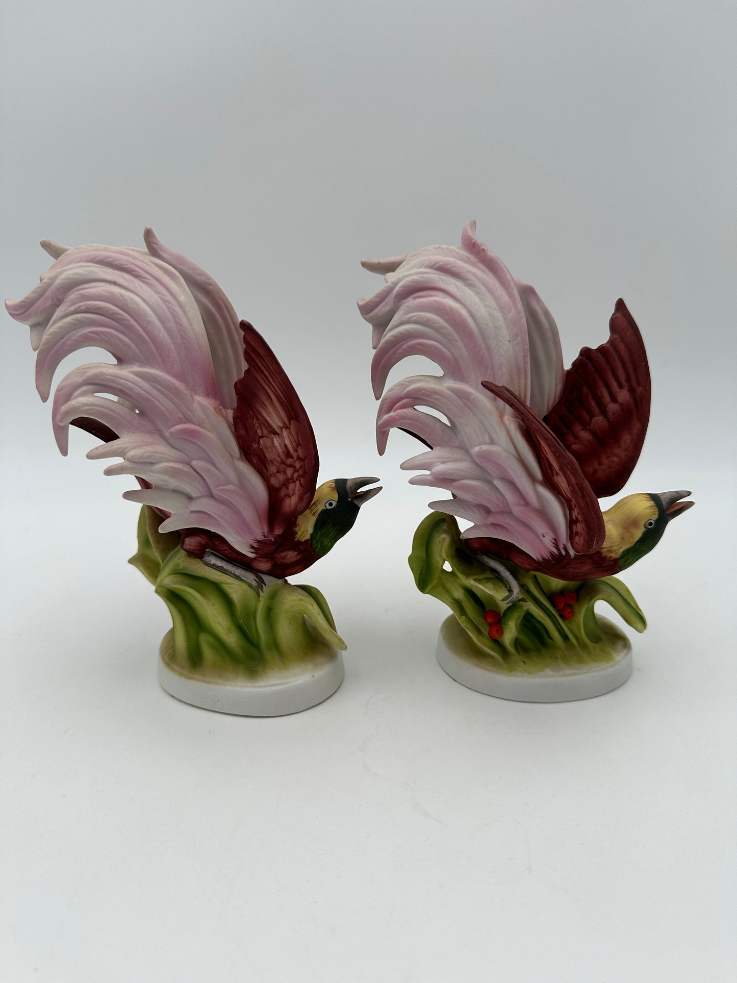 Lefton Hand Painted Vintage Bird of Paradise KW140A, set of 2